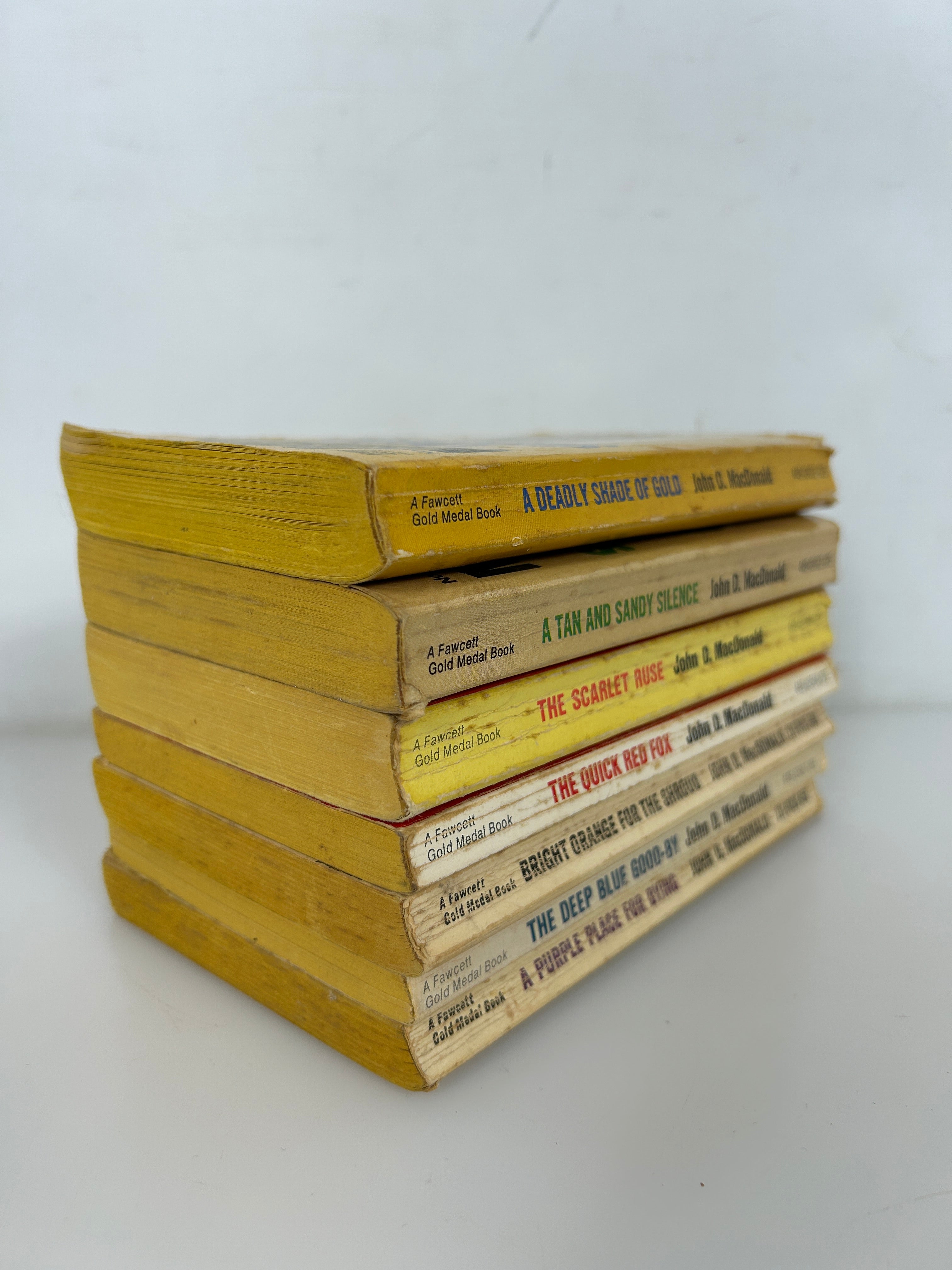 Lot of 7 Travis McGee Series by John D MacDonald Mystery Fawcett Gold PB