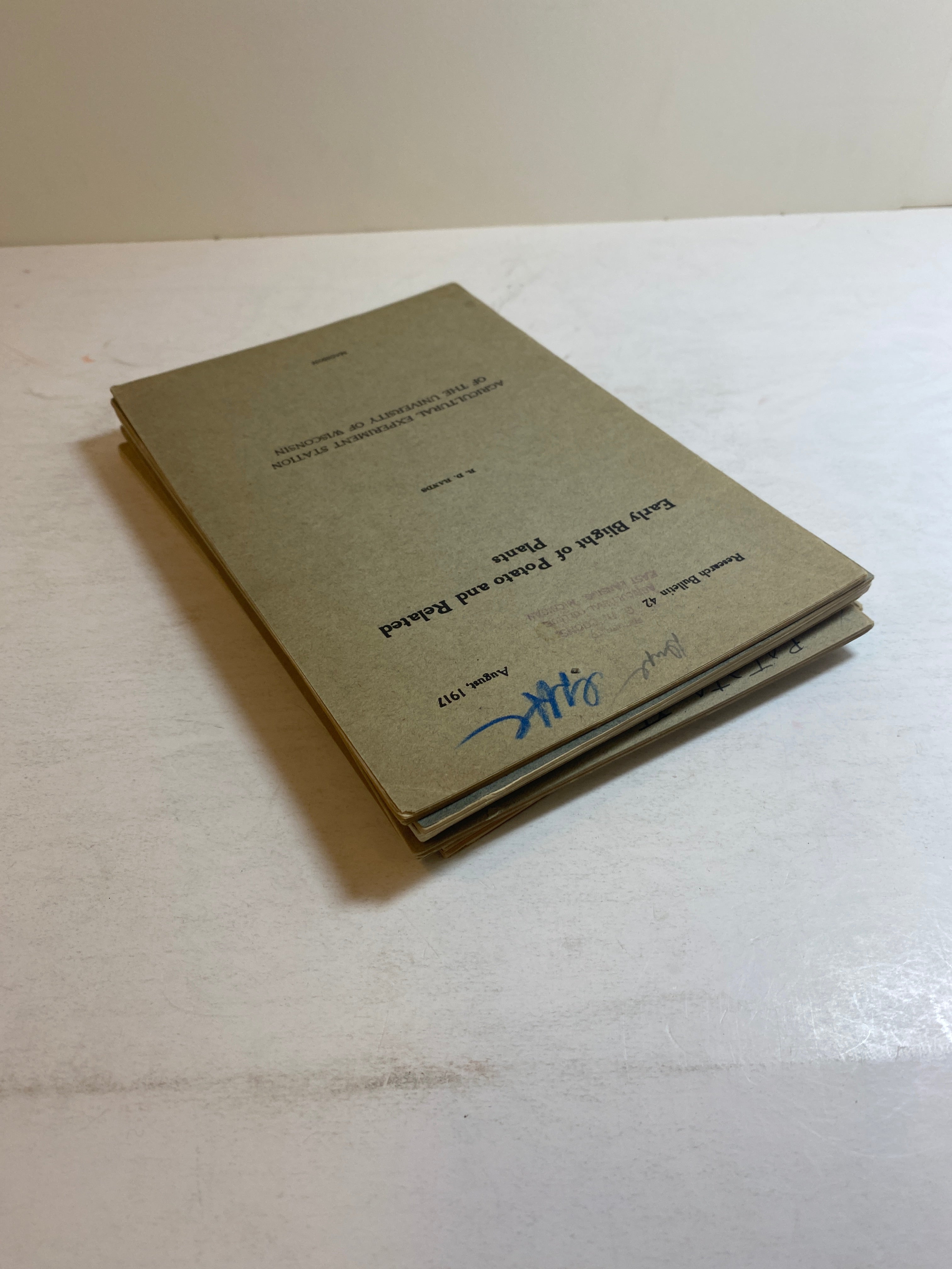 Lot of 7 Vintage Agricultural Research Bulletins 1917-1938