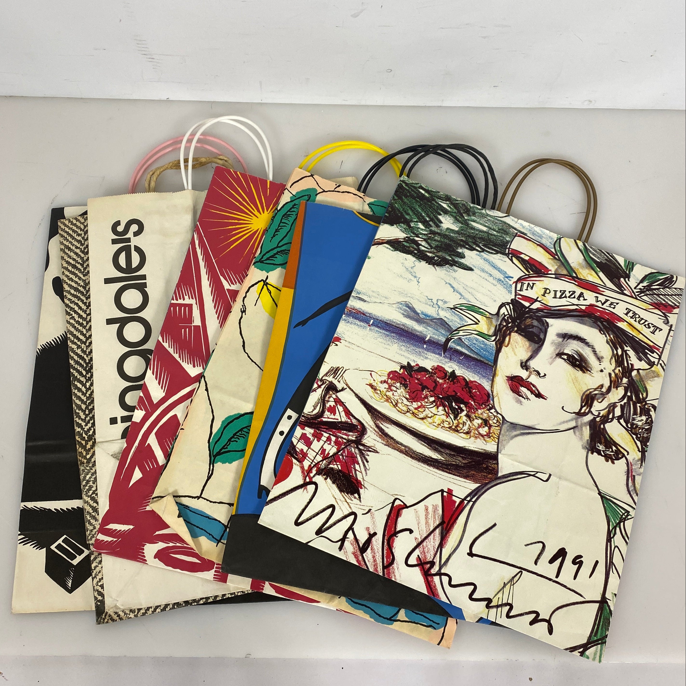 Lot of 7 Vintage Bloomingdale's Paper Shopping Bag