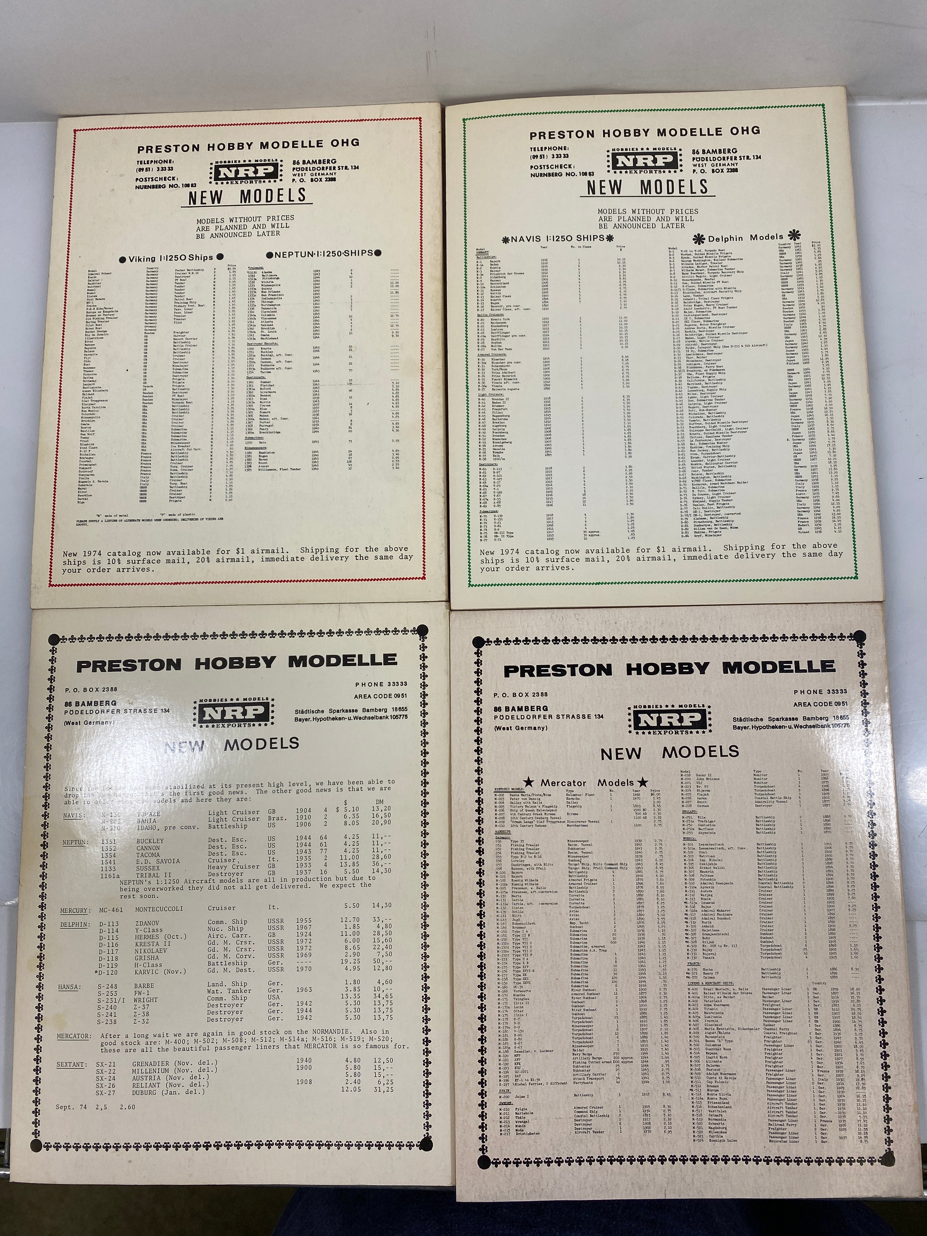 Lot of 7 Warship International Magazines 1974-1975