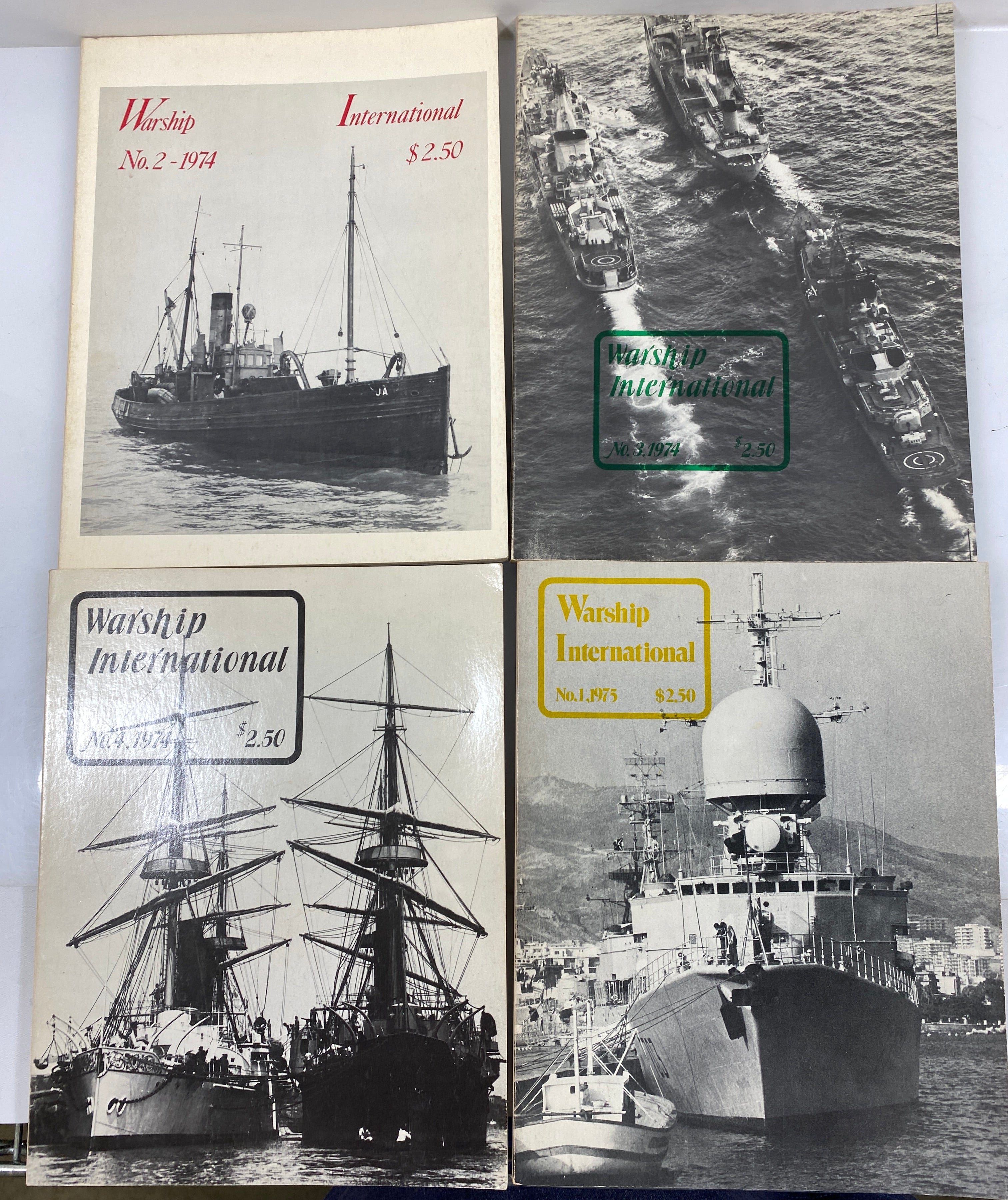 Lot of 7 Warship International Magazines 1974-1975
