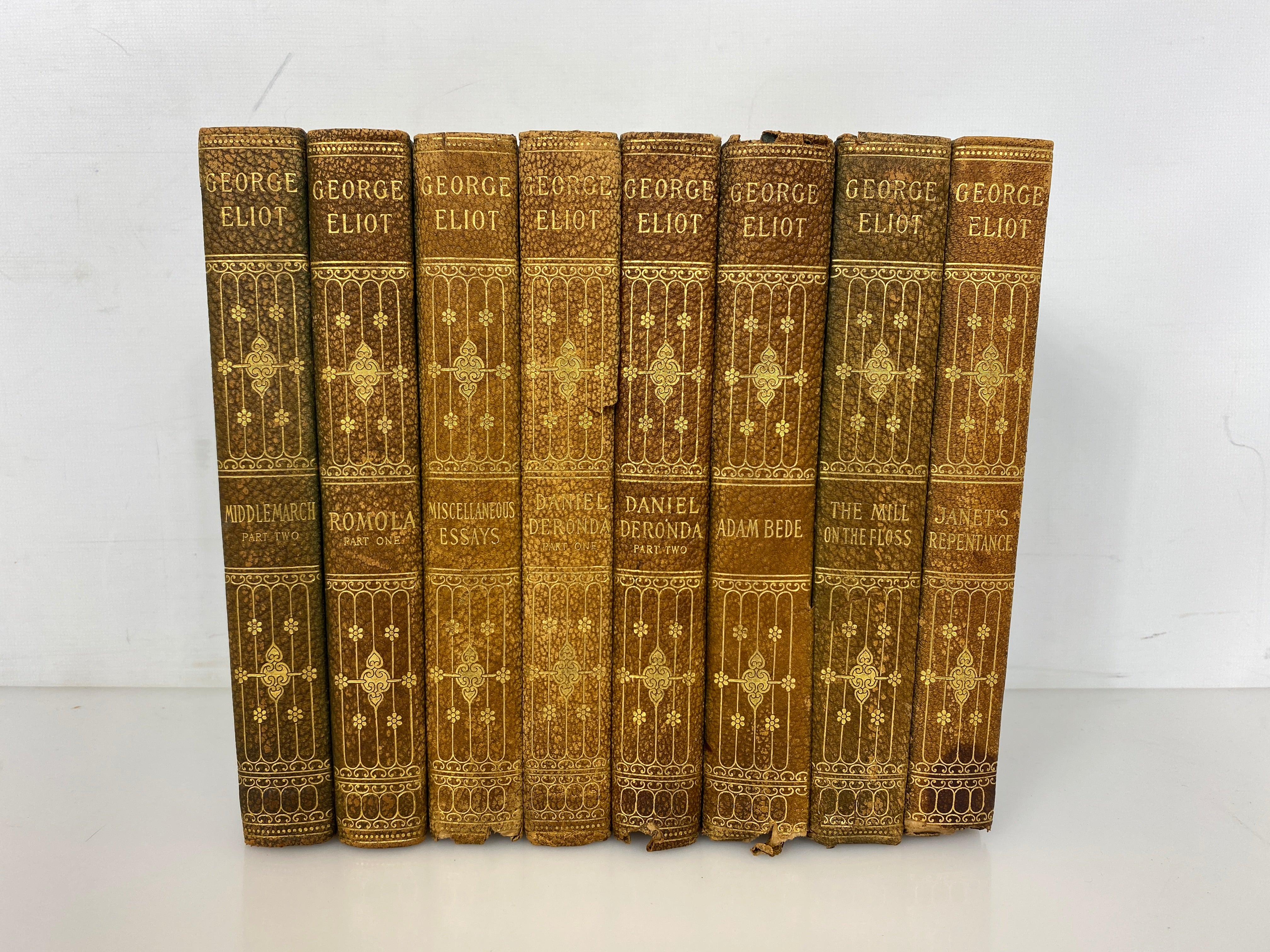 Lot of 8 Antique The Works of George Eliot 1902 Collier & Son HC