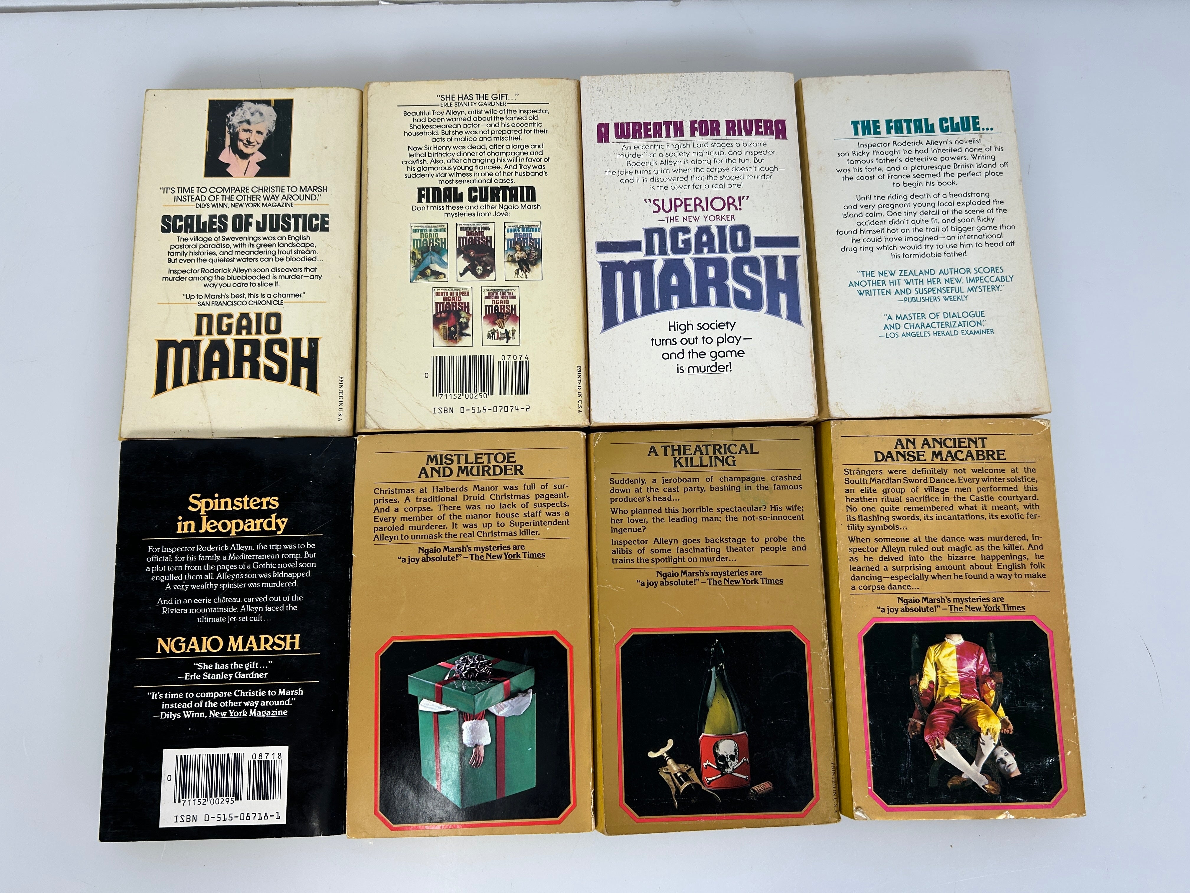 Lot of 8 Inspector Roderick Alleyn Mysteries by Ngaio Marsh PB