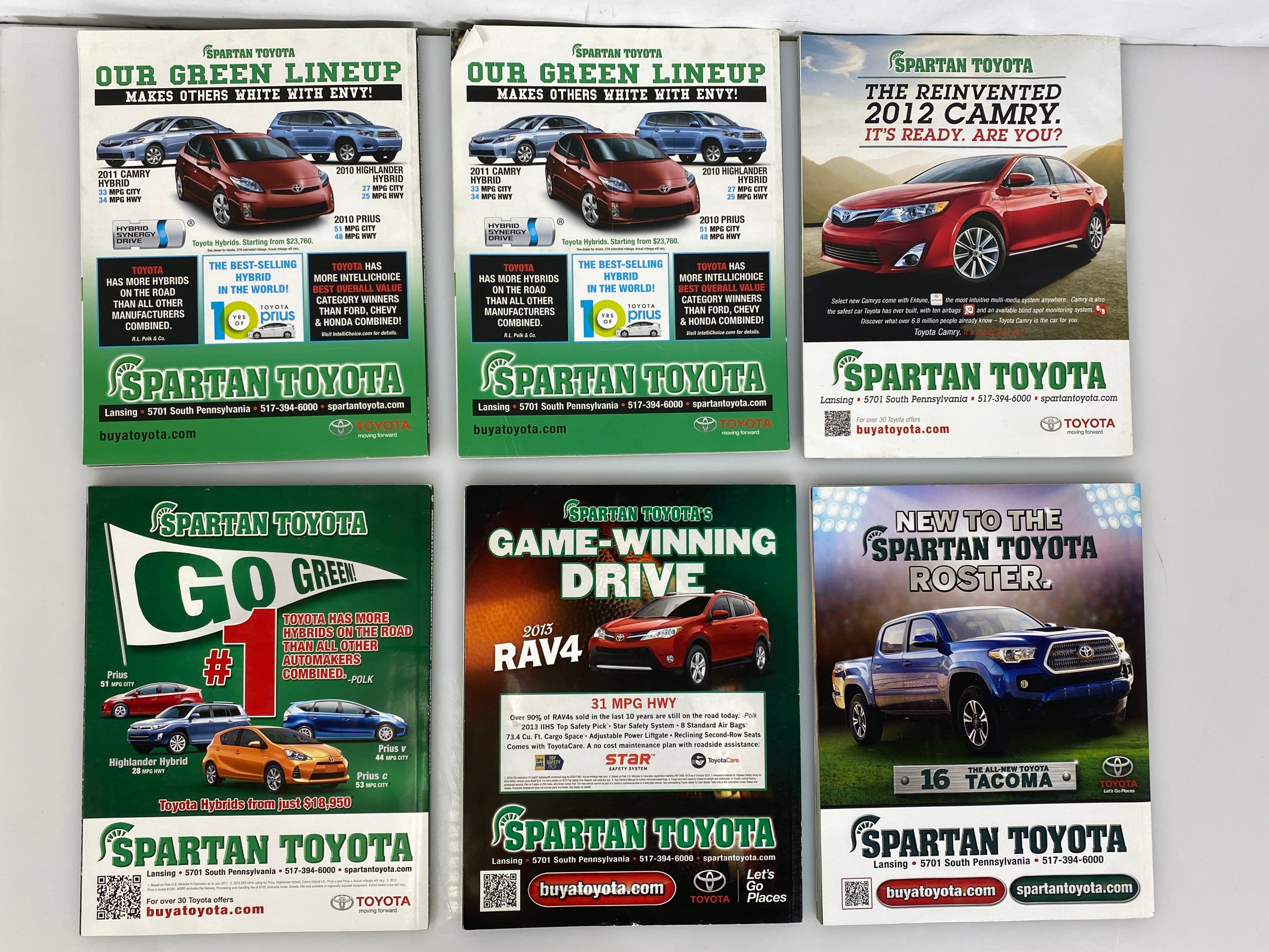 Lot of 8 Michigan State MSU Football Programs 2010-2017