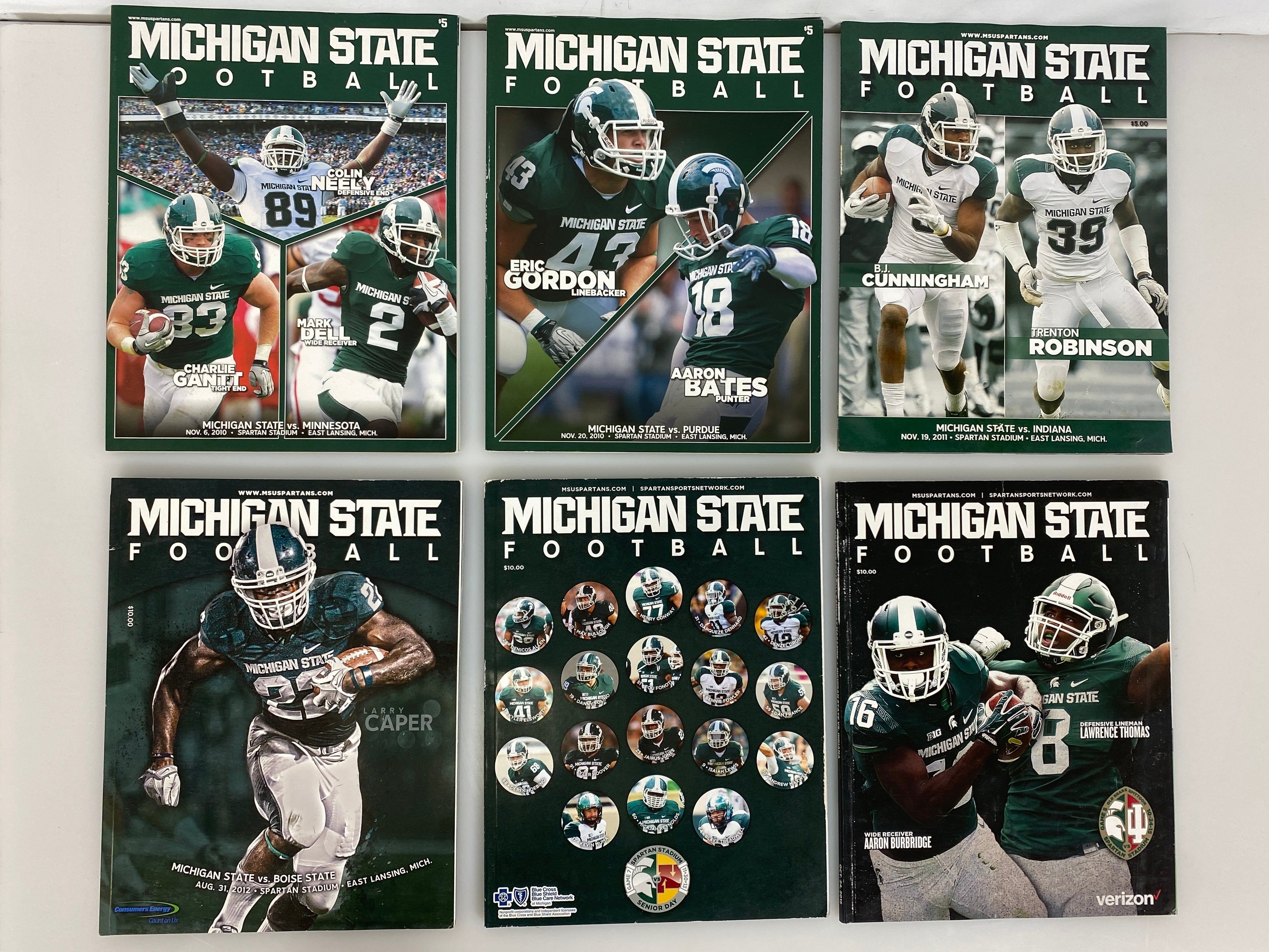Lot of 8 Michigan State MSU Football Programs 2010-2017