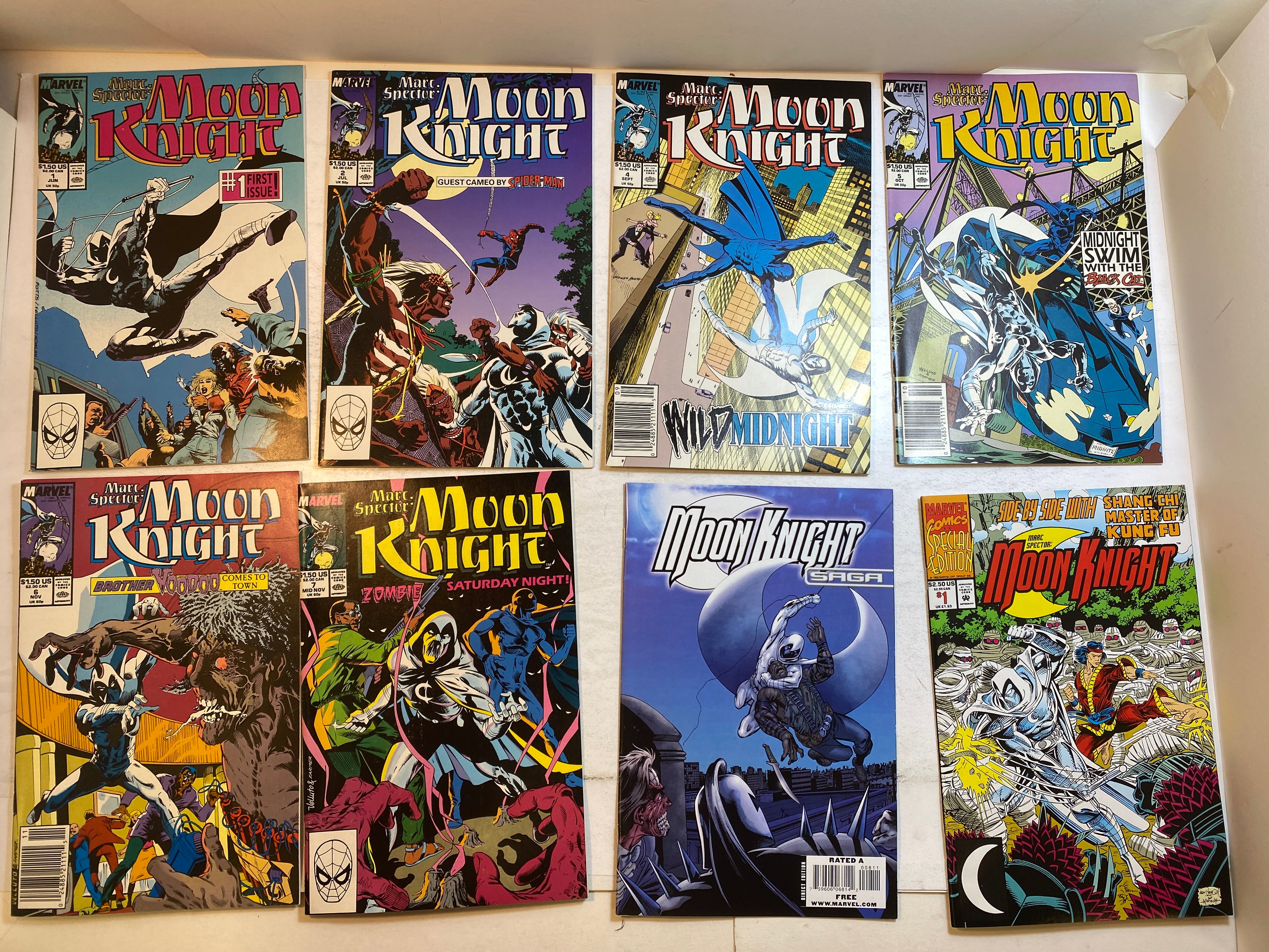 Lot of 8 Moon Knight Marvel Comics 1989-2009