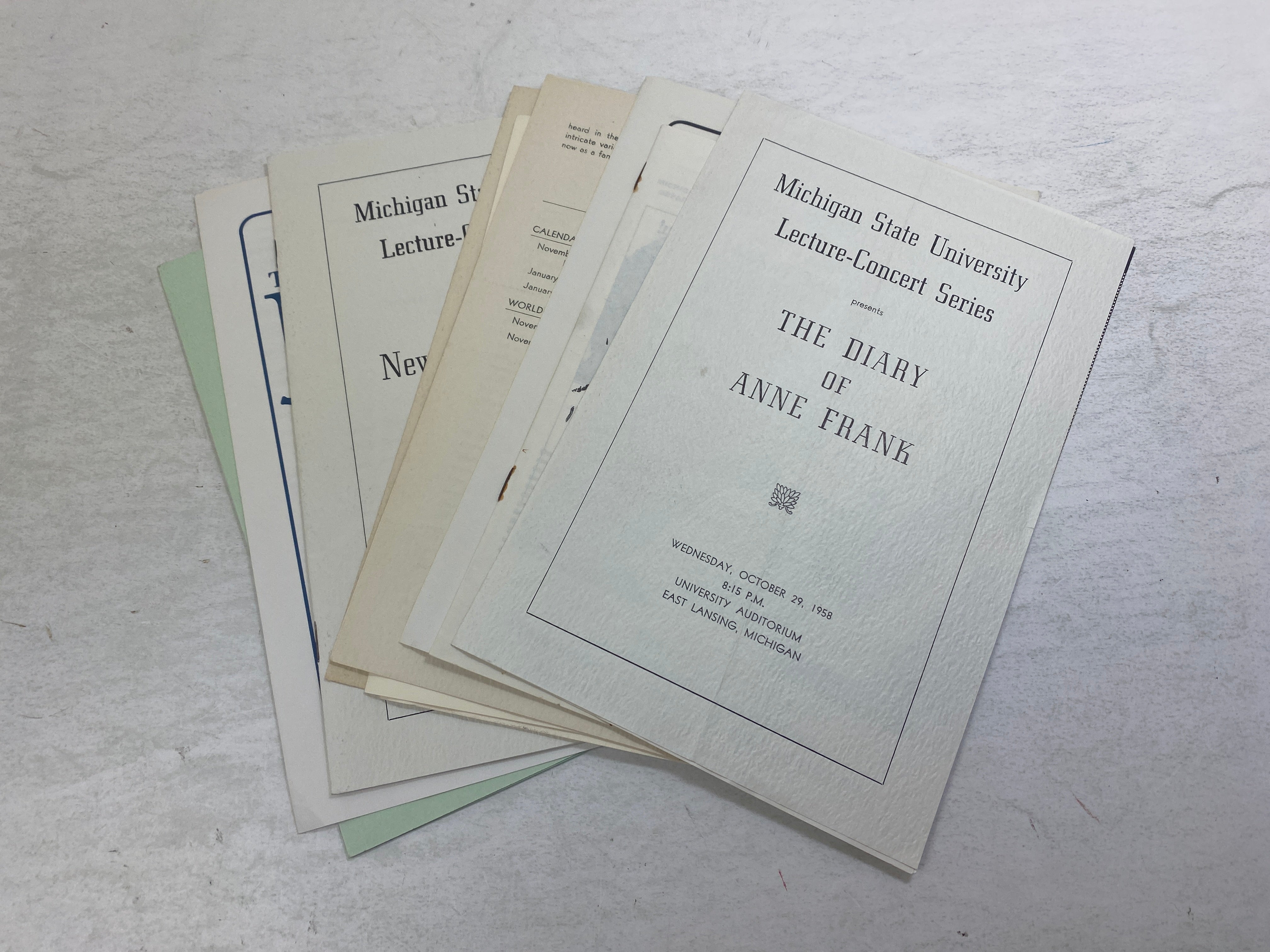 Lot of 8 MSU Drama Concert Programs 1955-1985