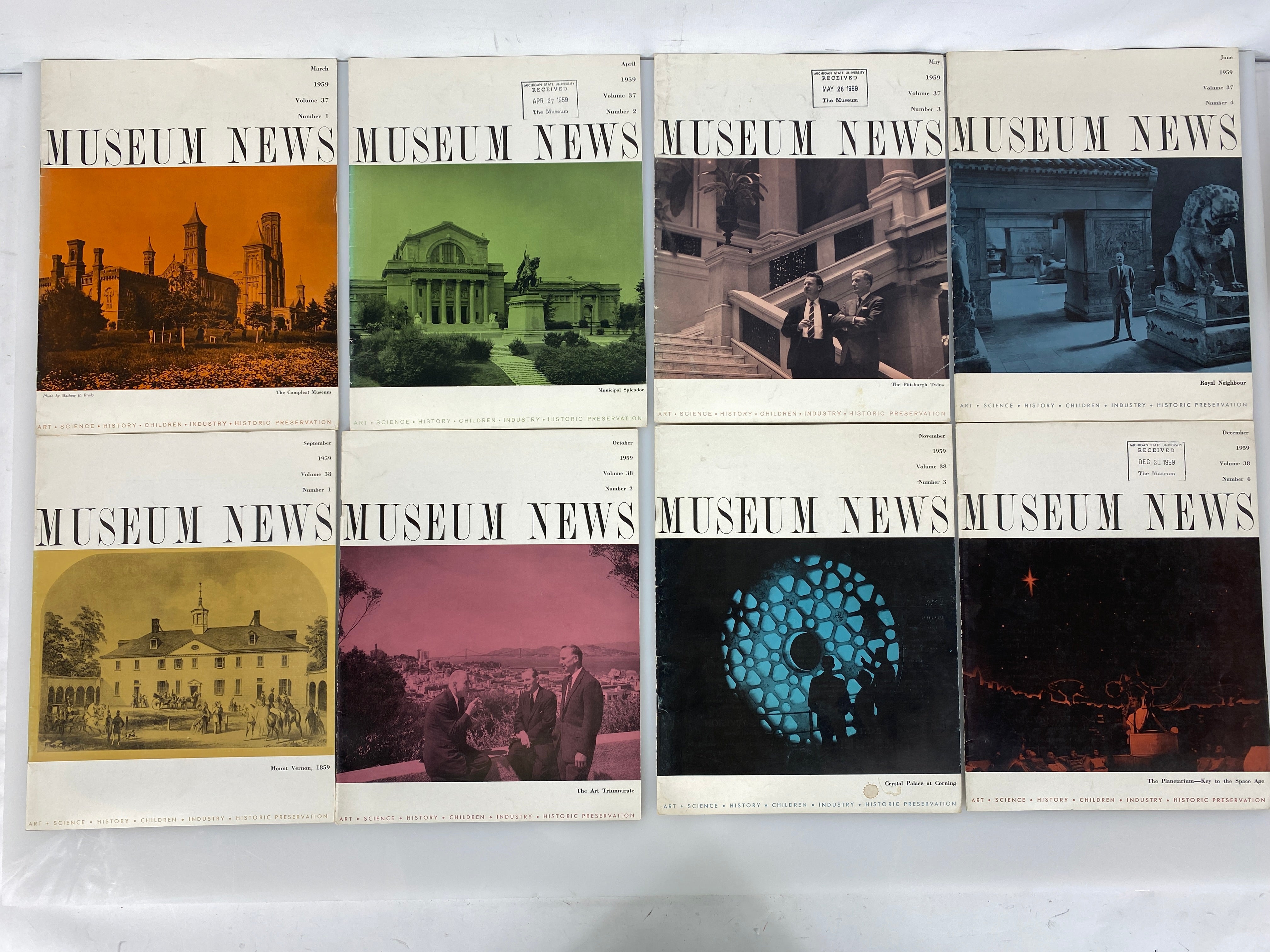 Lot of 8 Museum News Journal / Vintage Magazine 1959
