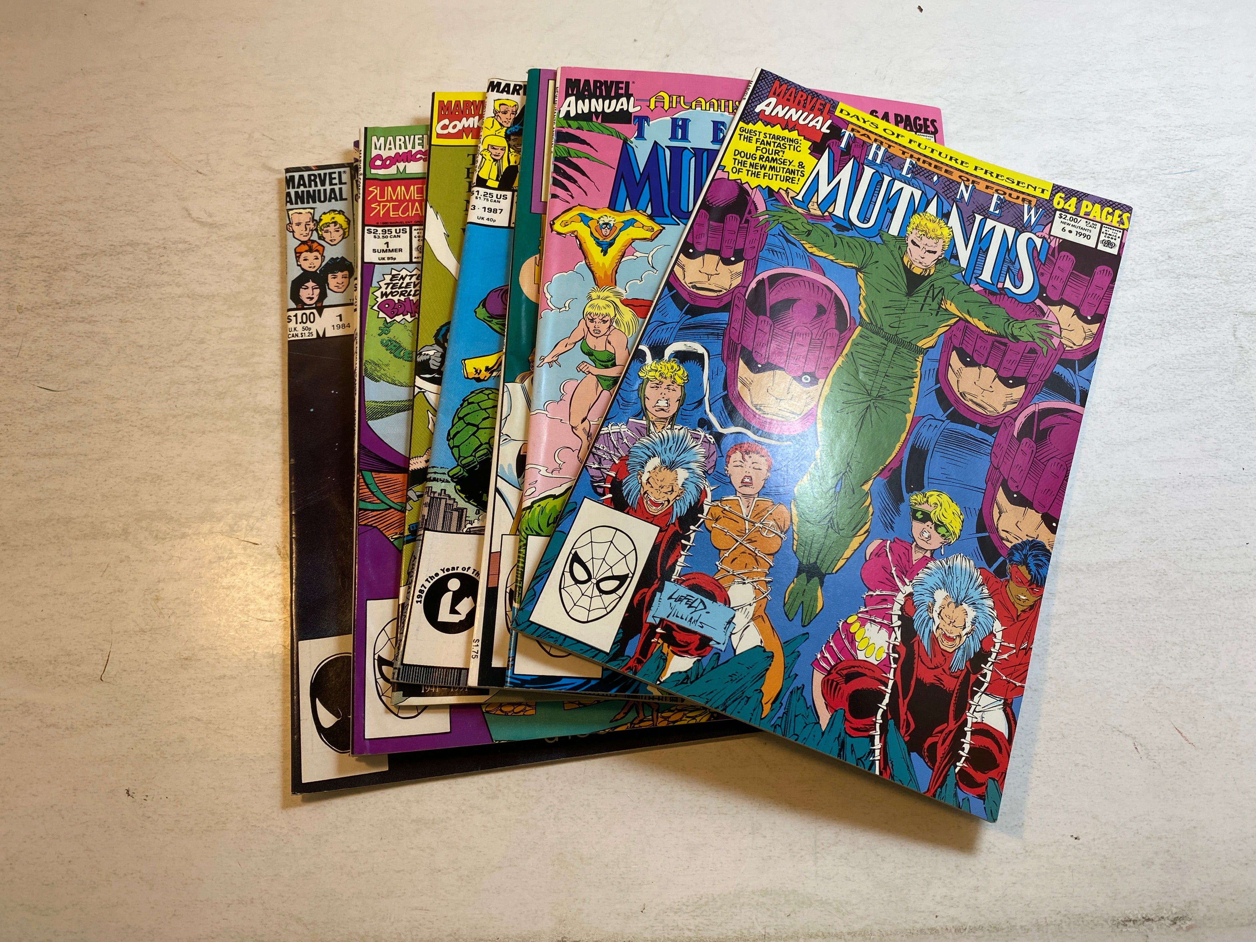 Lot of 8 New Mutants Annuals Marvel Comics 1984-1991