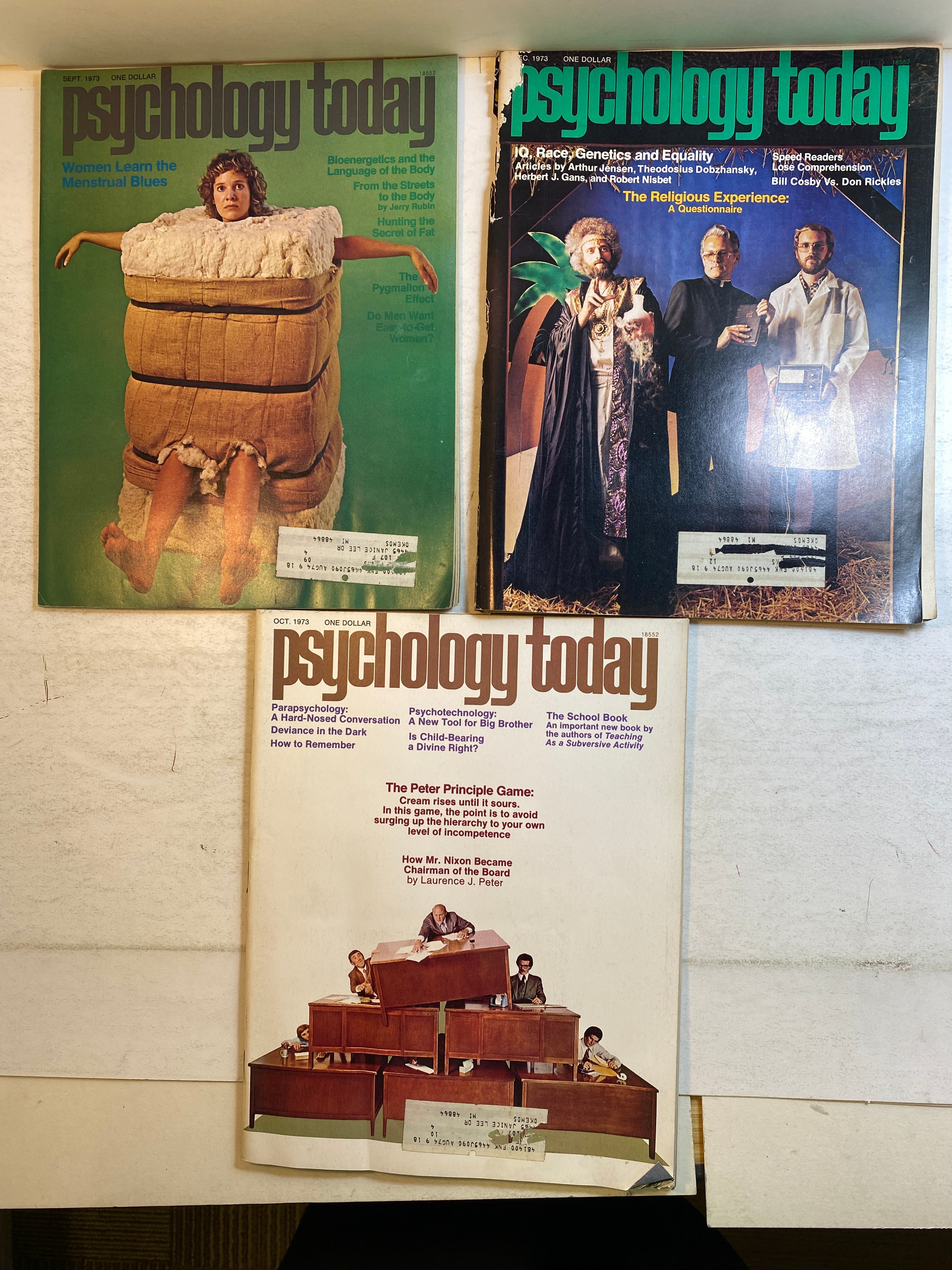 Lot of 8 Psychology Today Magazines 1972-1973
