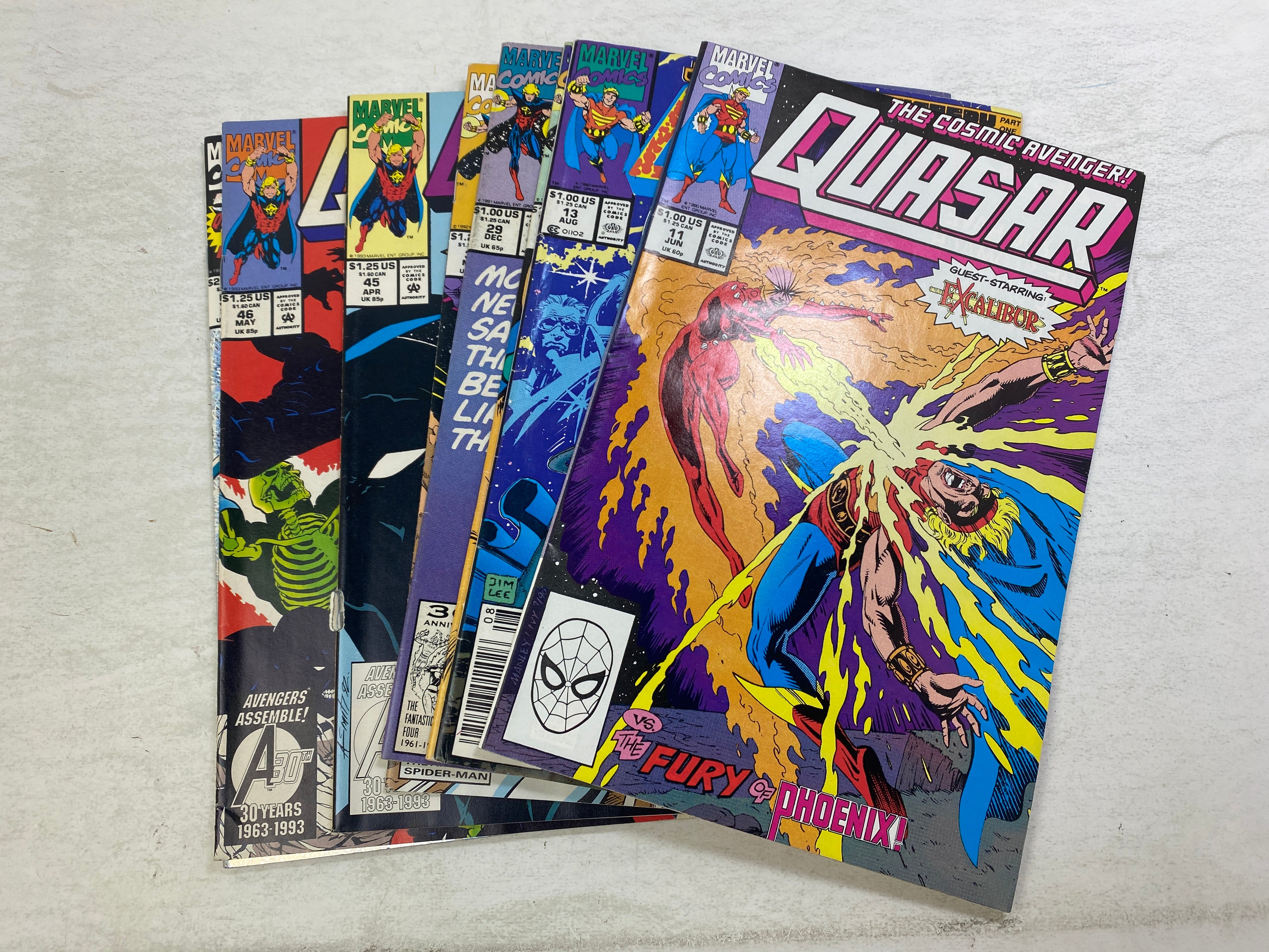 Lot of 8 Quasar Marvel Comics 1990-1993