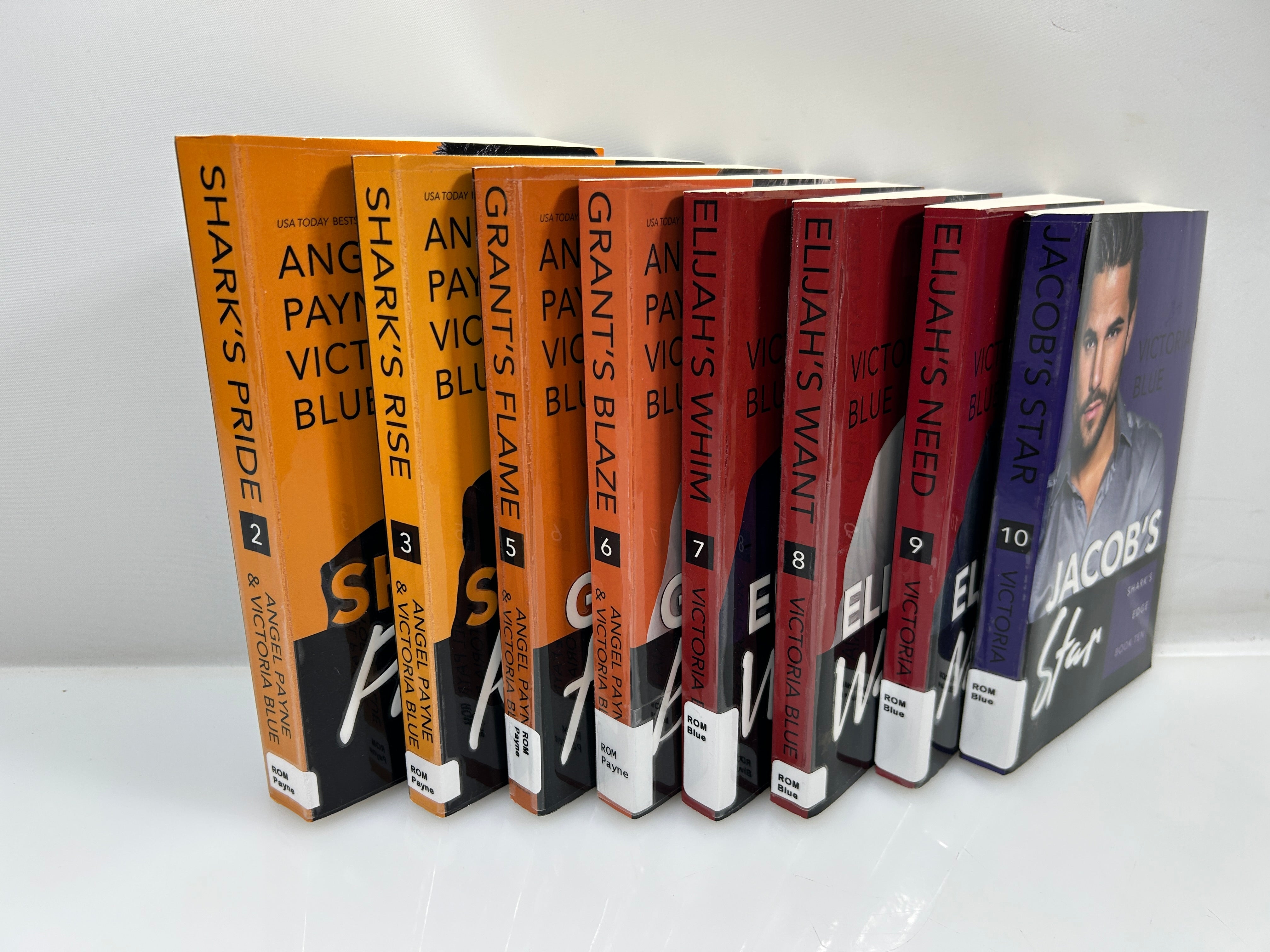 Lot of 8 Shark's Edge Novels by Angel Payne & Victoria Blue 2019-2023 SC