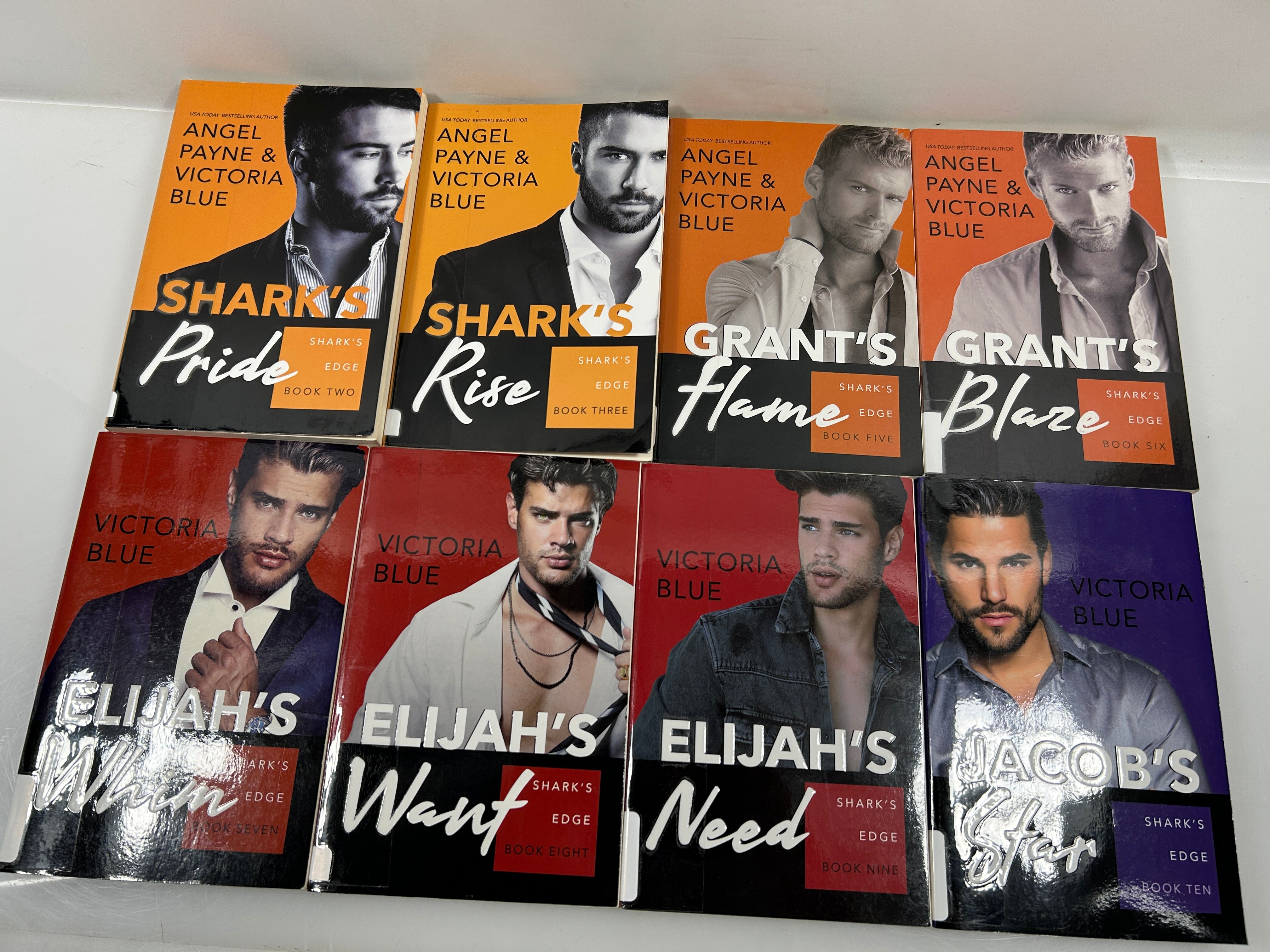 Lot of 8 Shark's Edge Novels by Angel Payne & Victoria Blue 2019-2023 SC