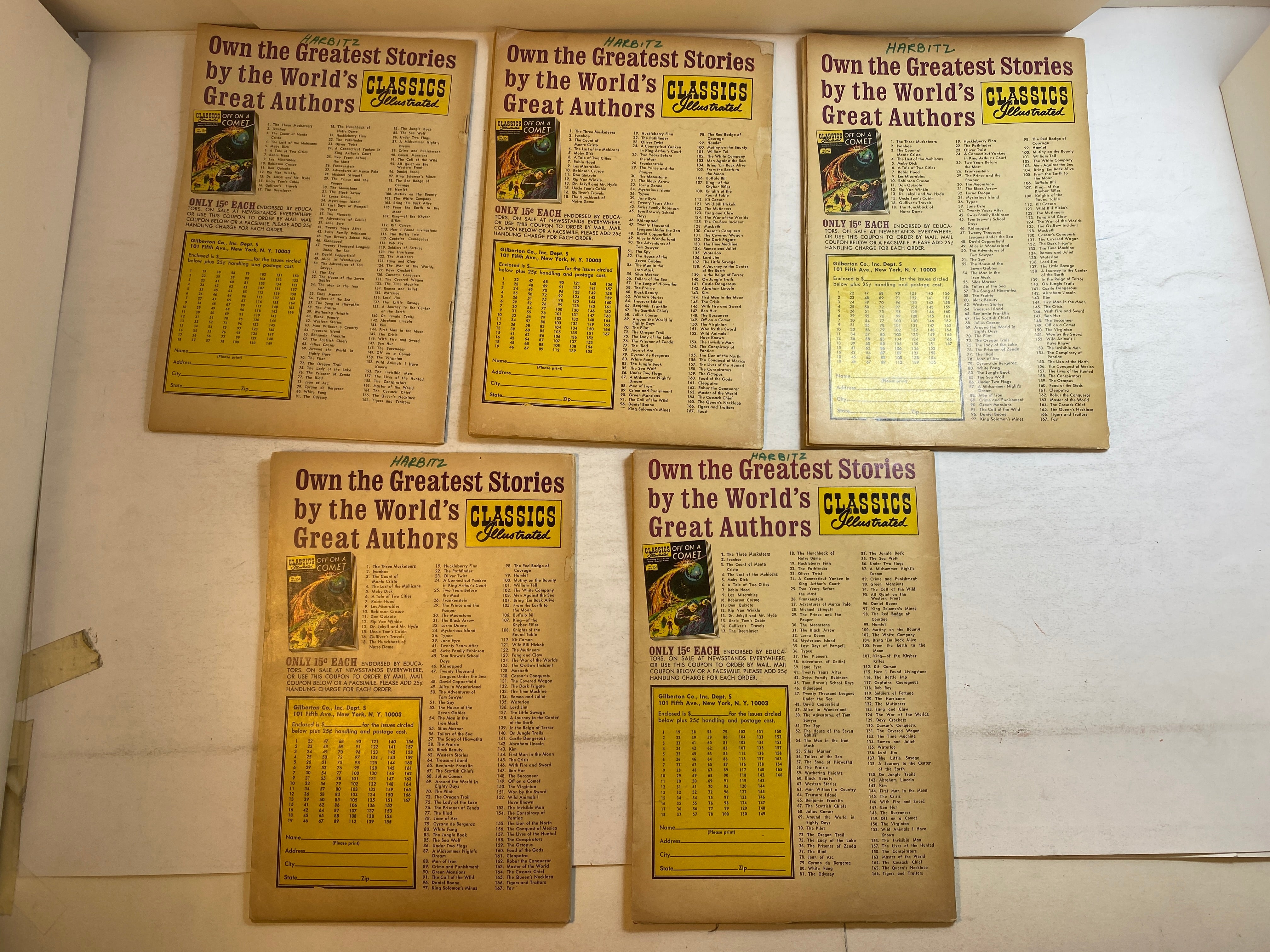 Lot of 9 Classics Illustrated 113-138
