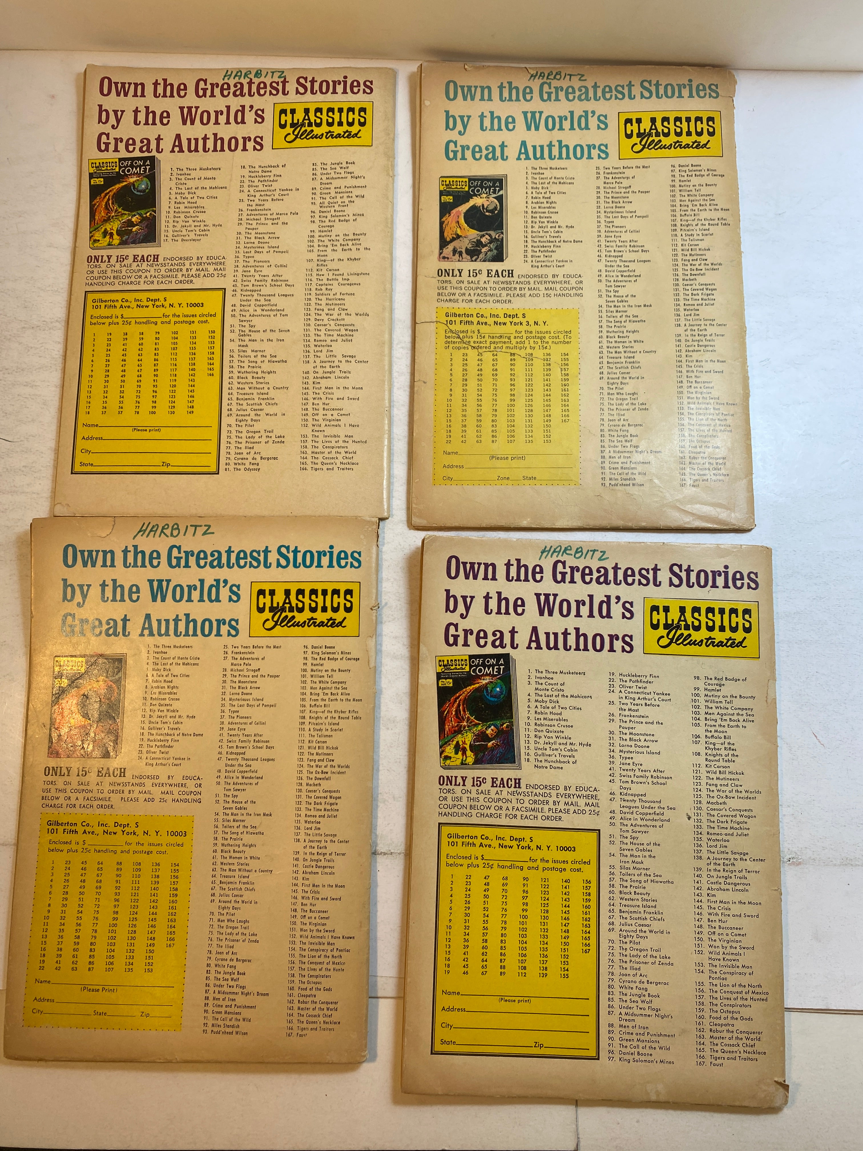 Lot of 9 Classics Illustrated 113-138