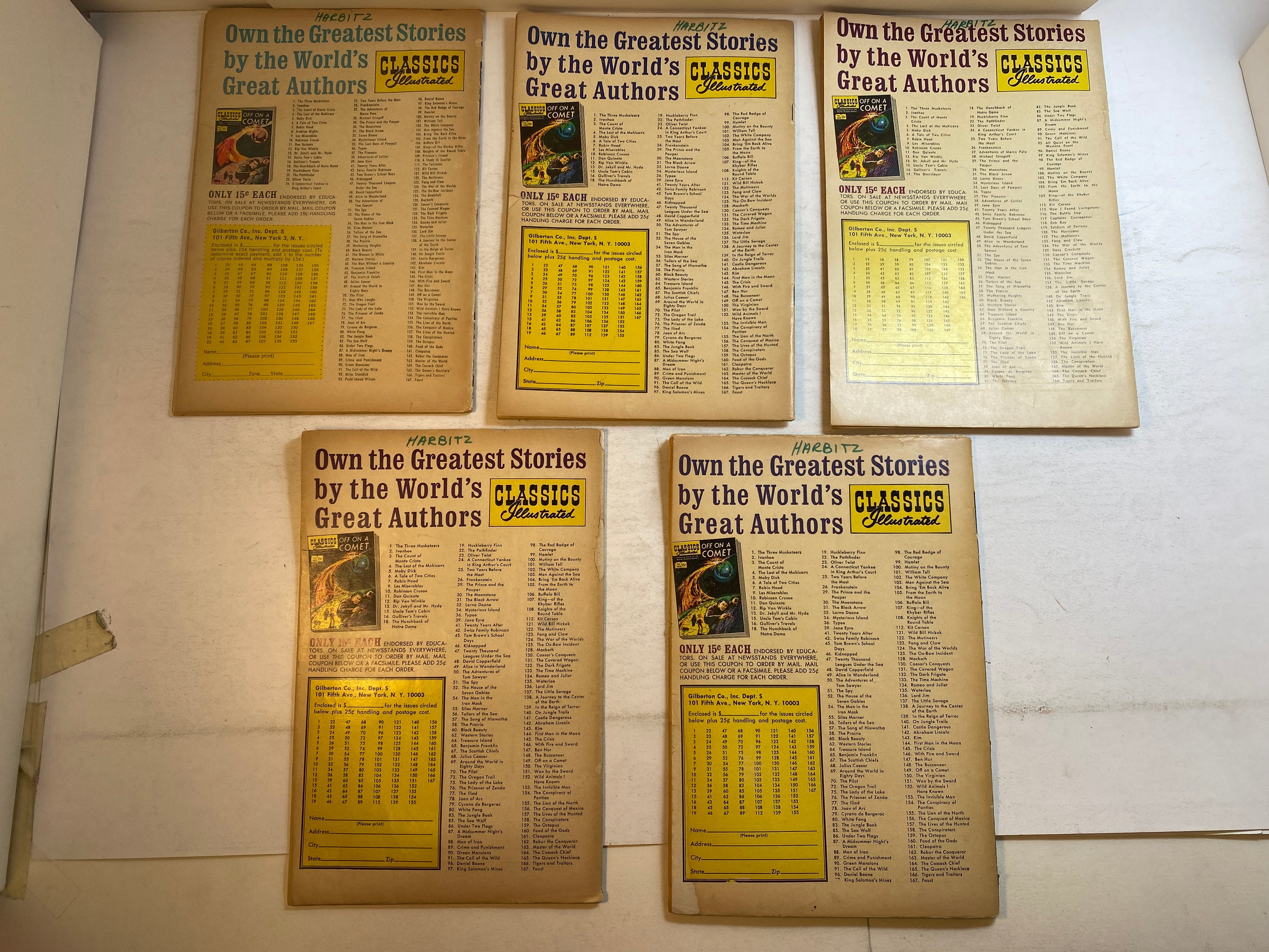 Lot of 9 Classics Illustrated 69-108
