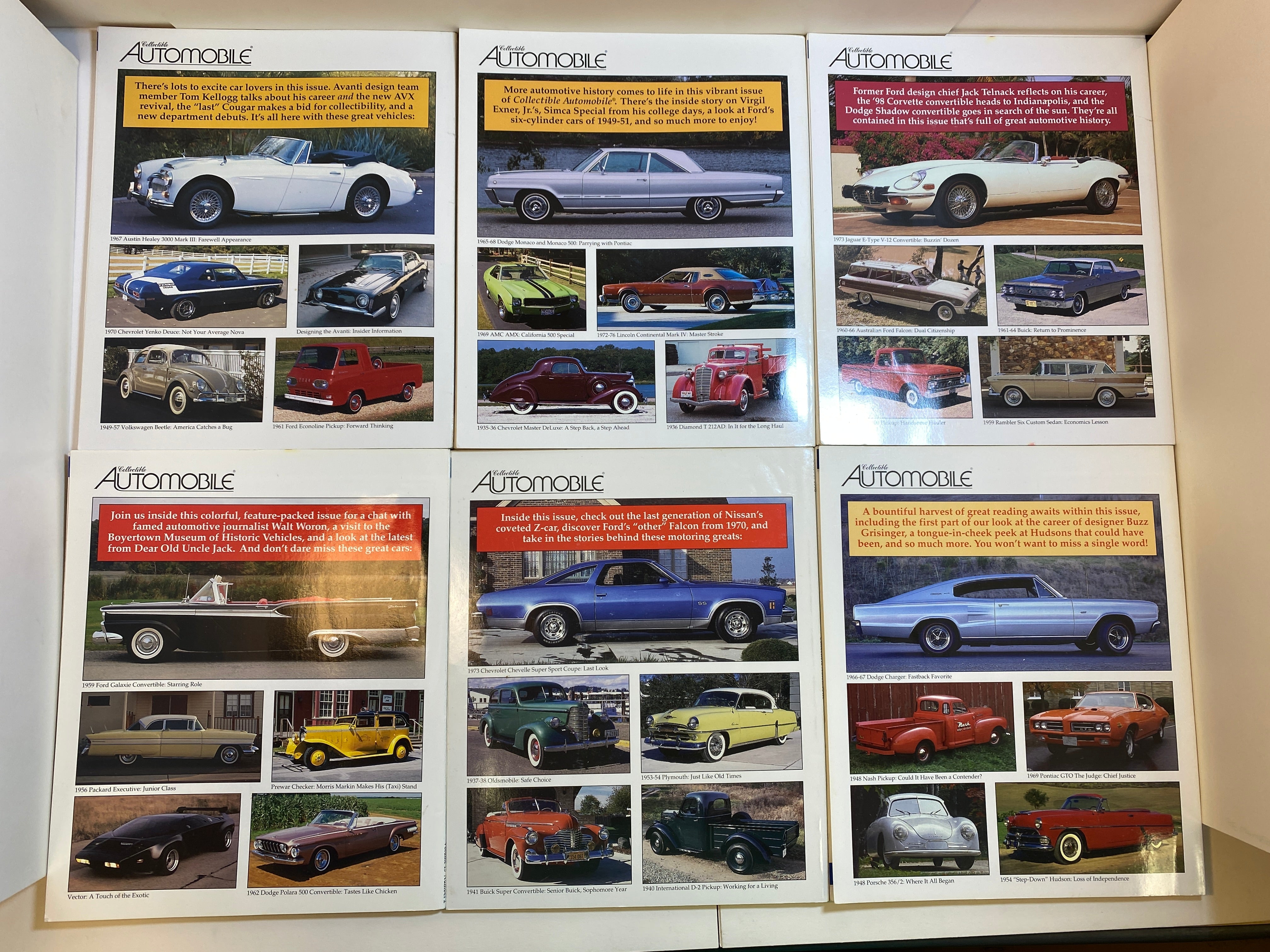 Lot of 9 Collectible Automobile Magazines 1997-1998