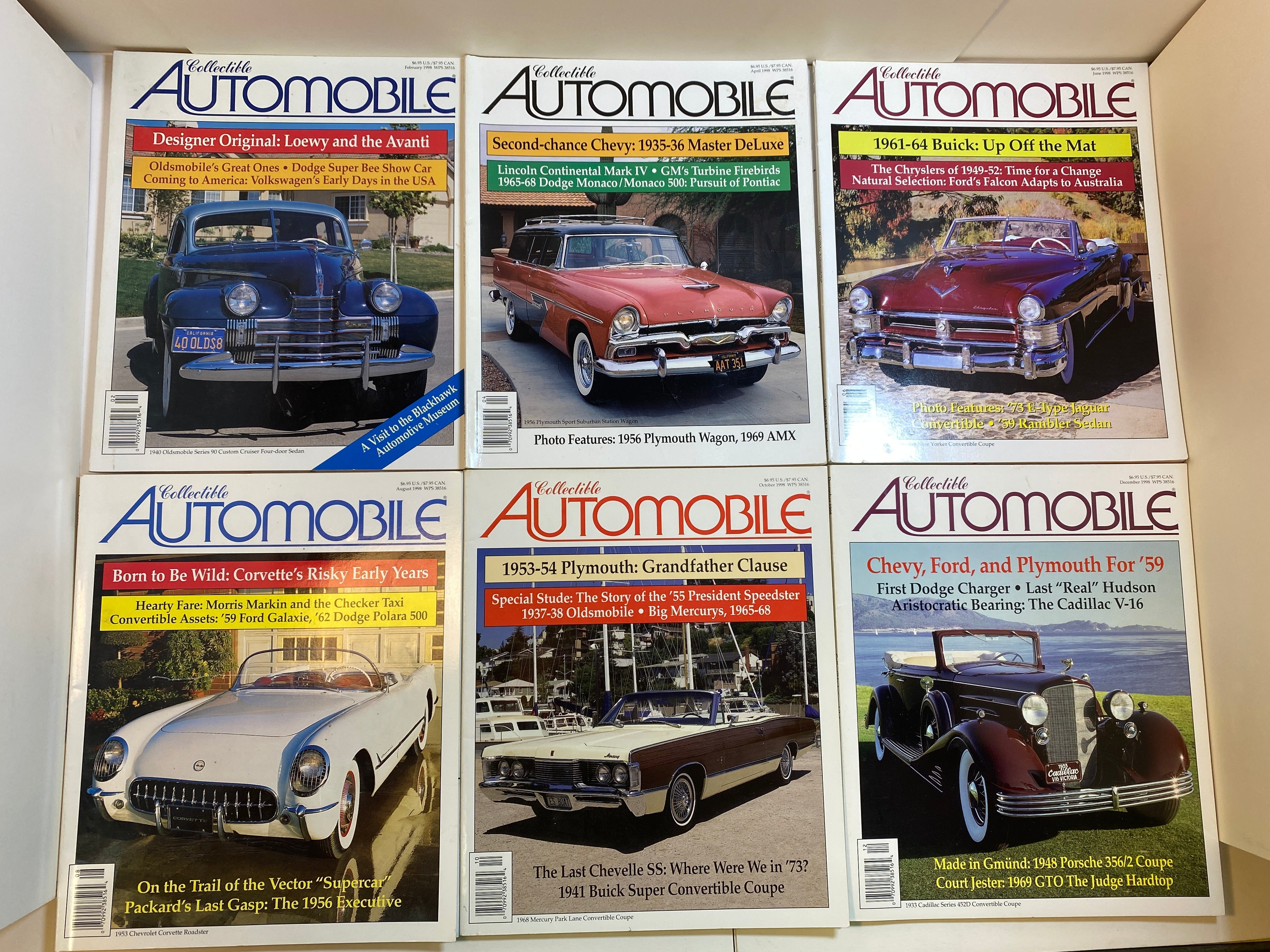 Lot of 9 Collectible Automobile Magazines 1997-1998