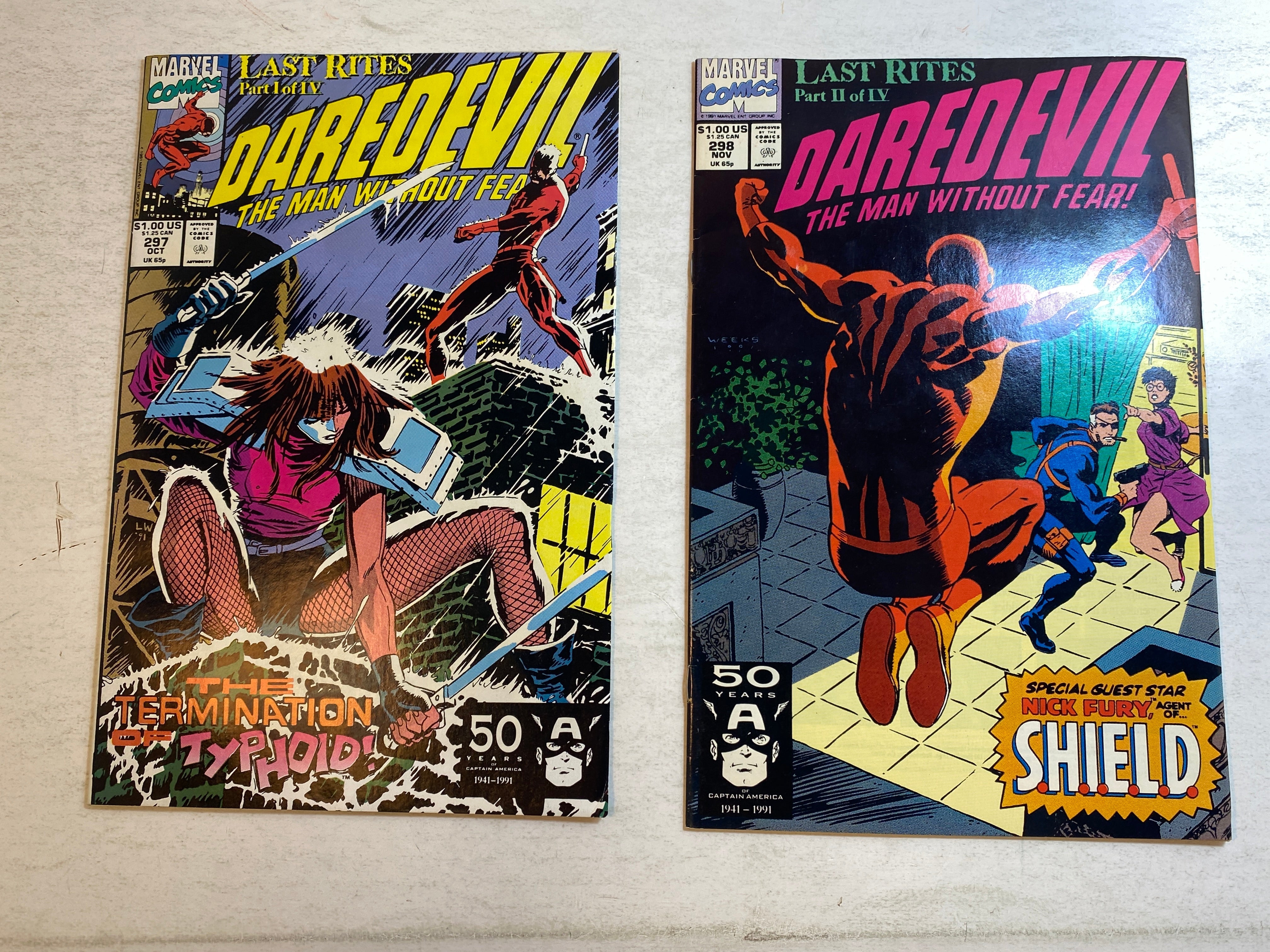 Lot of 9 Daredevil Marvel Comics 1986-1991