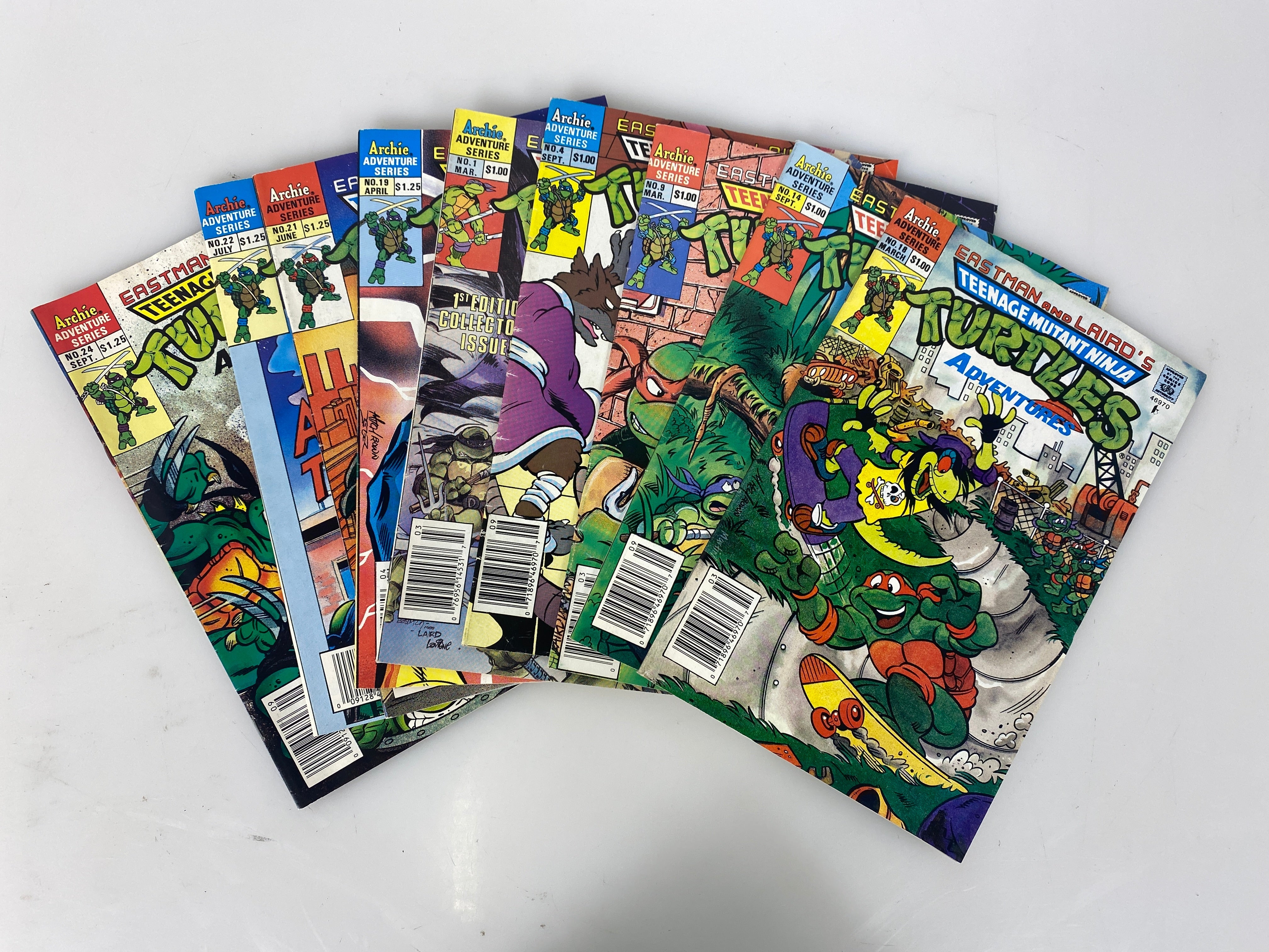 Lot of 9 Eastman Lair Ninja Turtles Comics 1-24 (1989-1991)