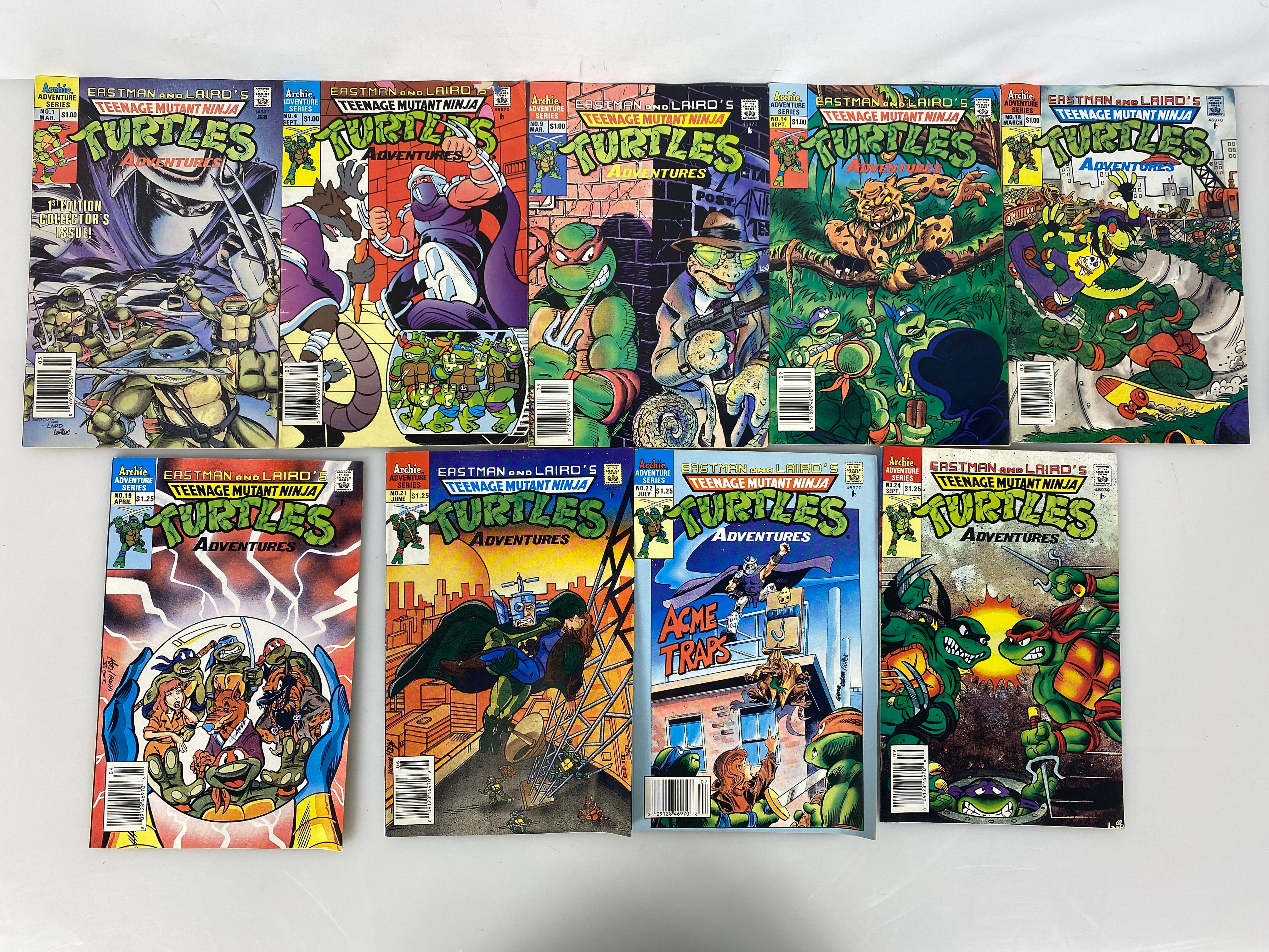 Lot of 9 Eastman Lair Ninja Turtles Comics 1-24 (1989-1991)