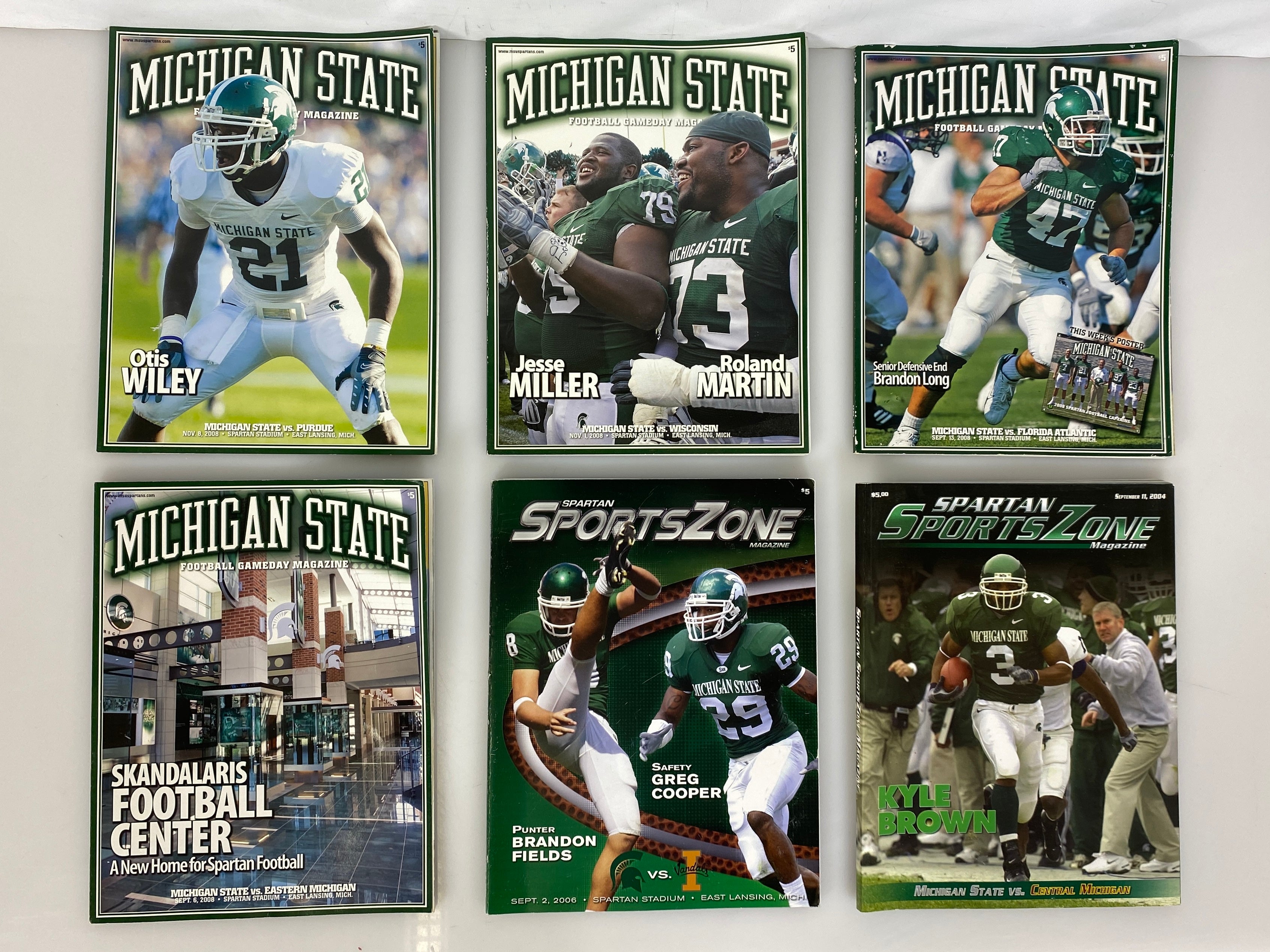 Lot of 9 Michigan State MSU Football Programs 2003-2008