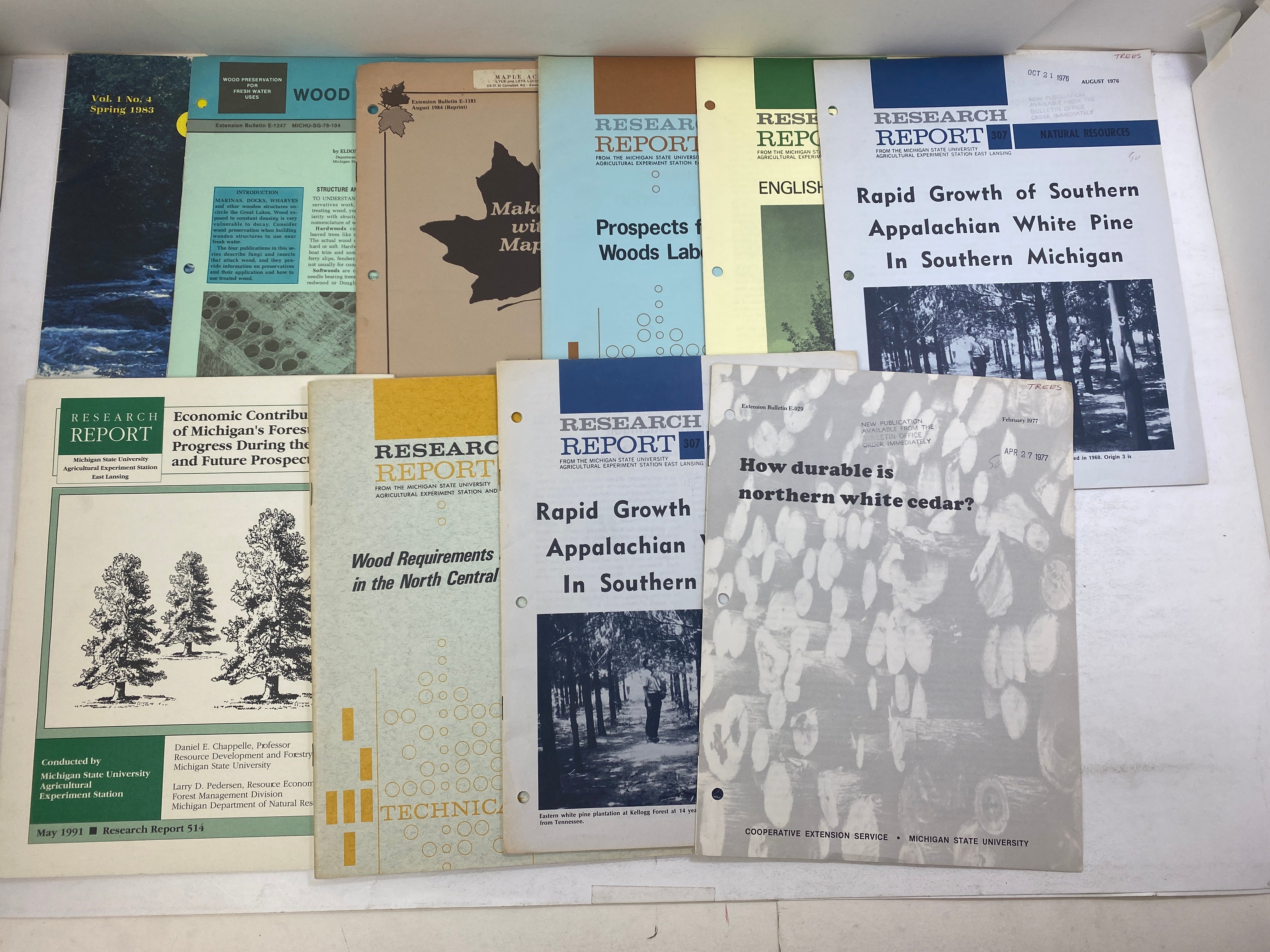 Lot of 9 MSU Agricultural Research Report Bulletins 1972-1984