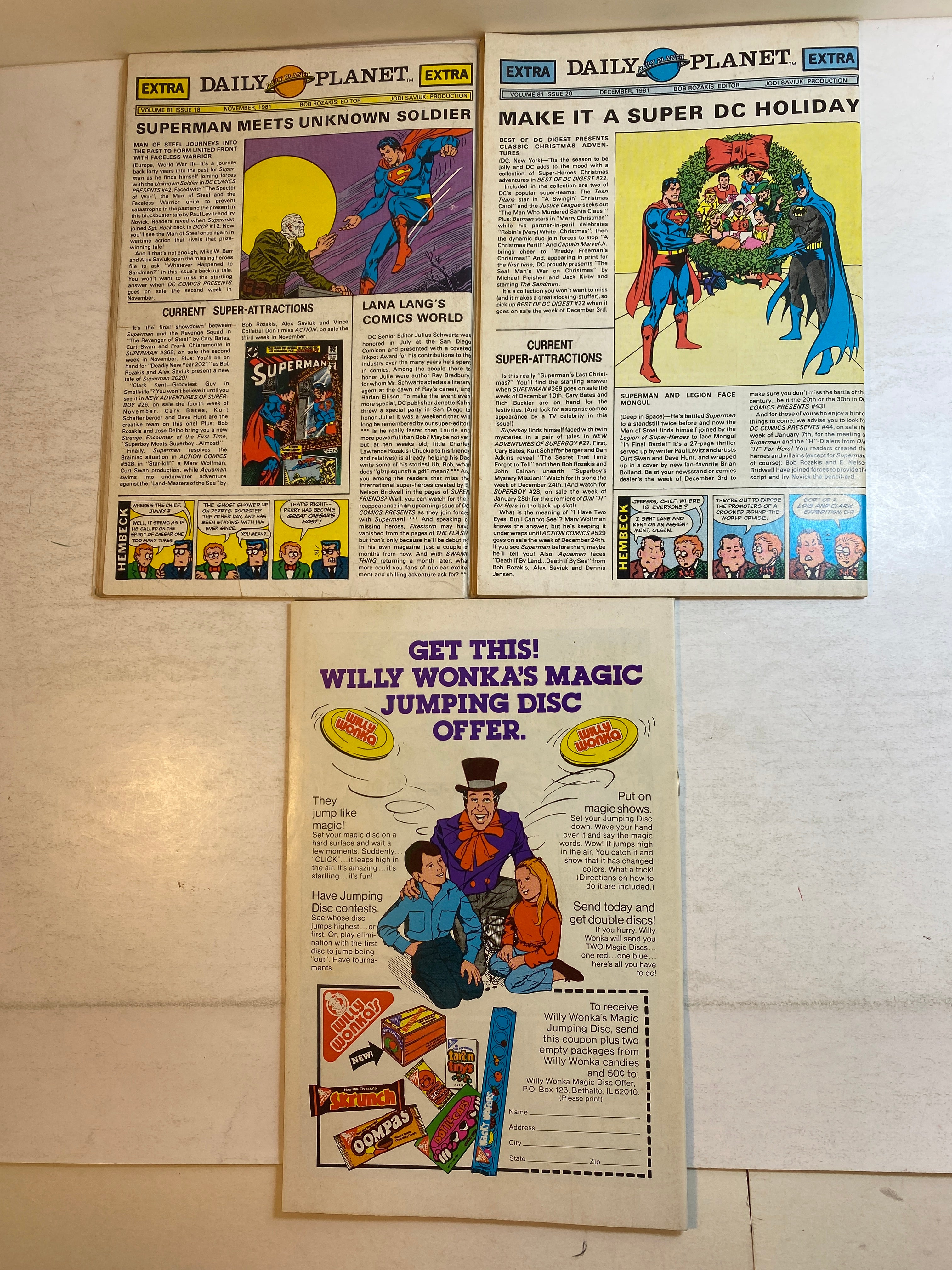 Lot of 9 Superman Family DC Comics 1981-1982