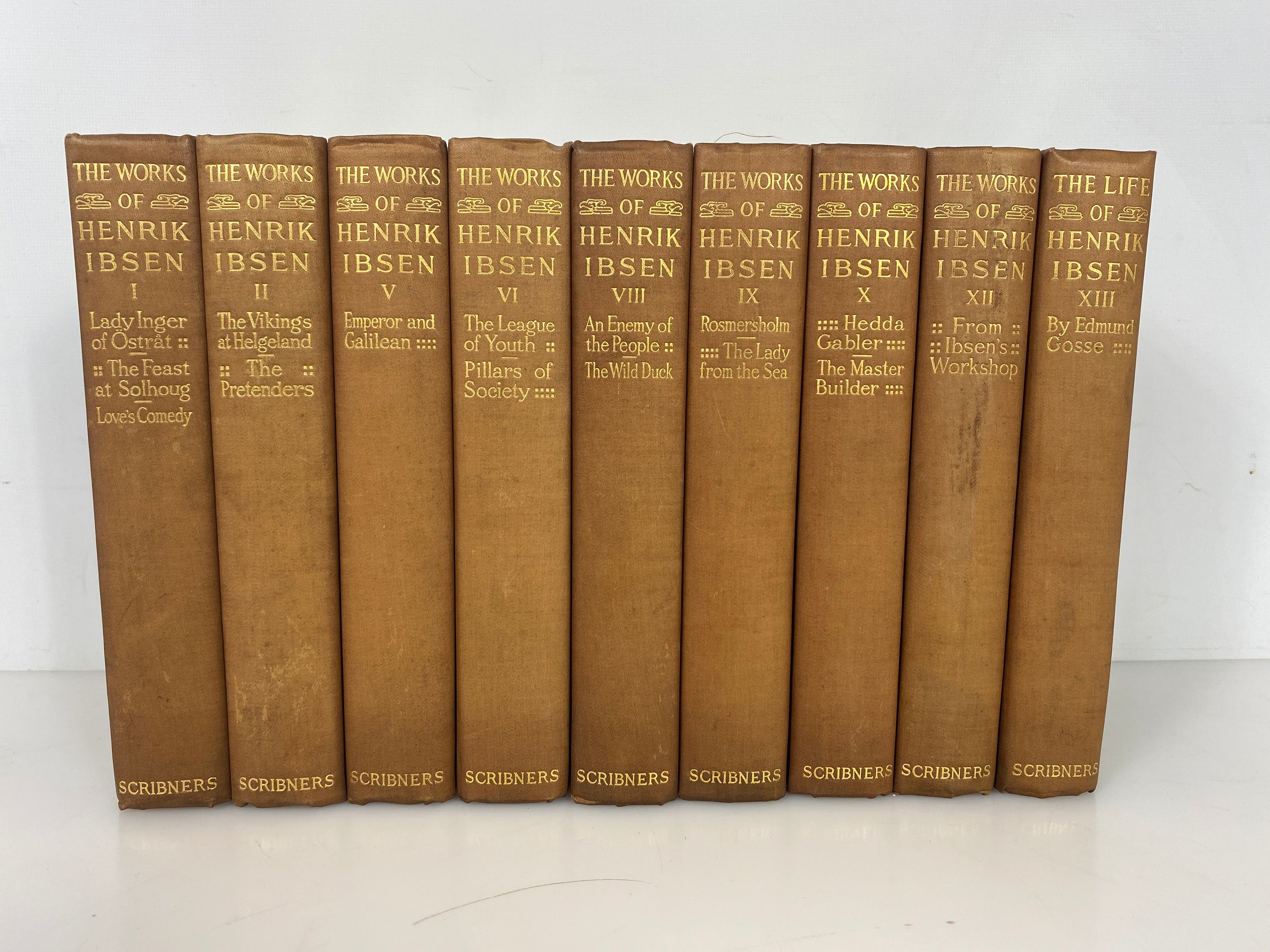 Lot of 9: The Works of Henrik Isben 1-2, 5-6, 8-10, 12-13 1911-12 HC