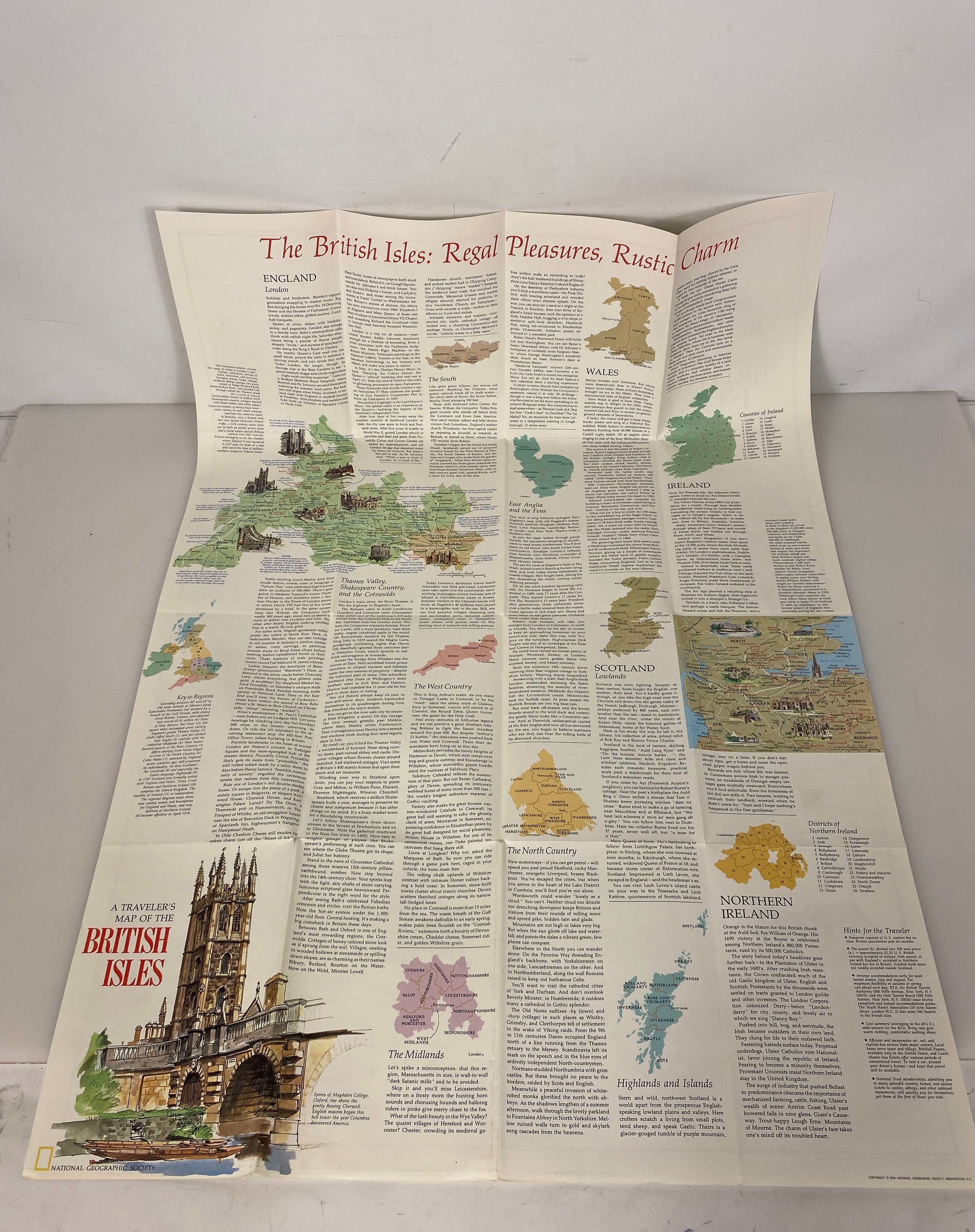 Lot of British Maps Motorist's Map/Cotswolds/Wyedean/British Isles/Travellers