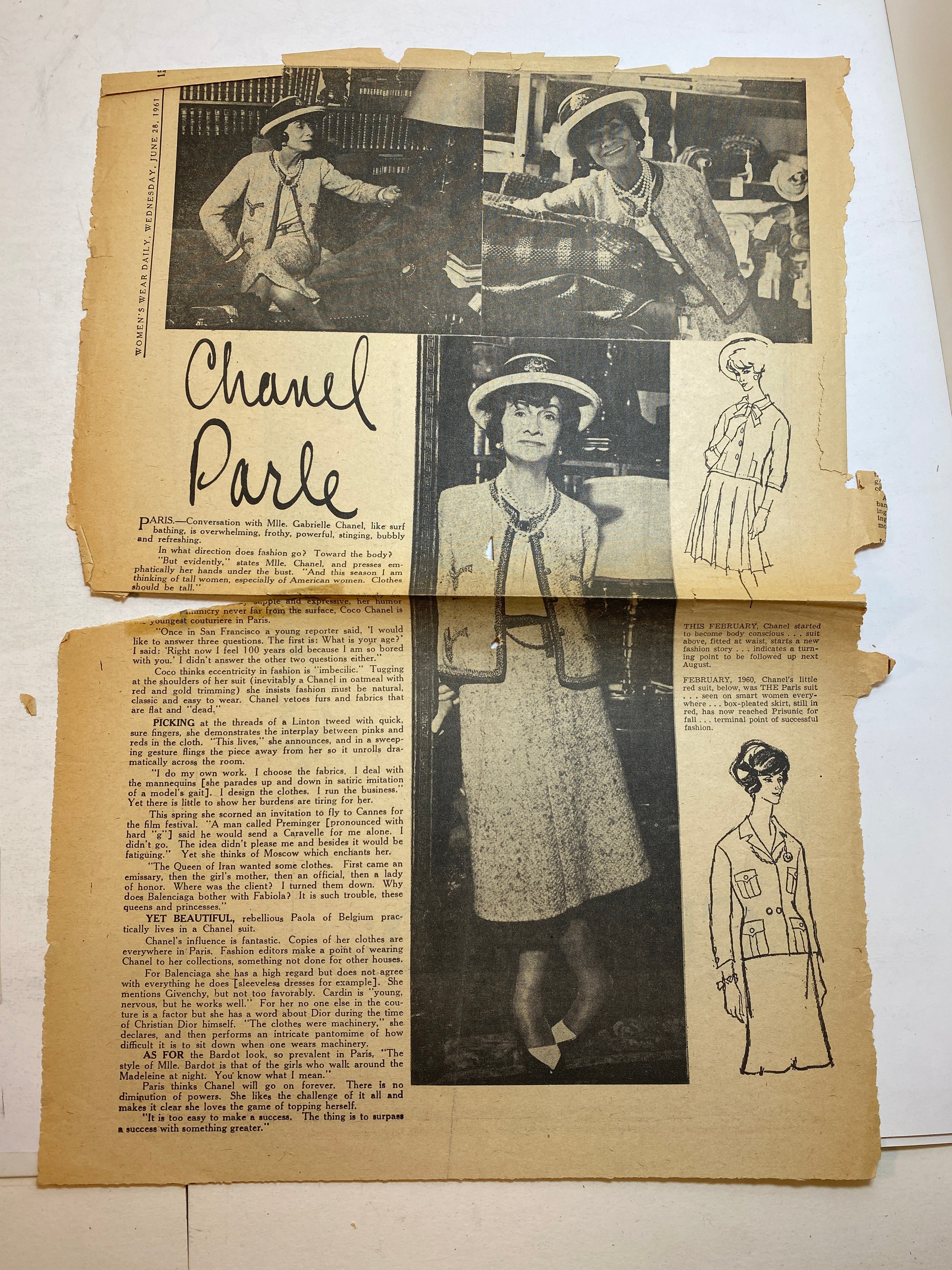 Lot of Chanel Fashion Ephemera 1940s-1960s