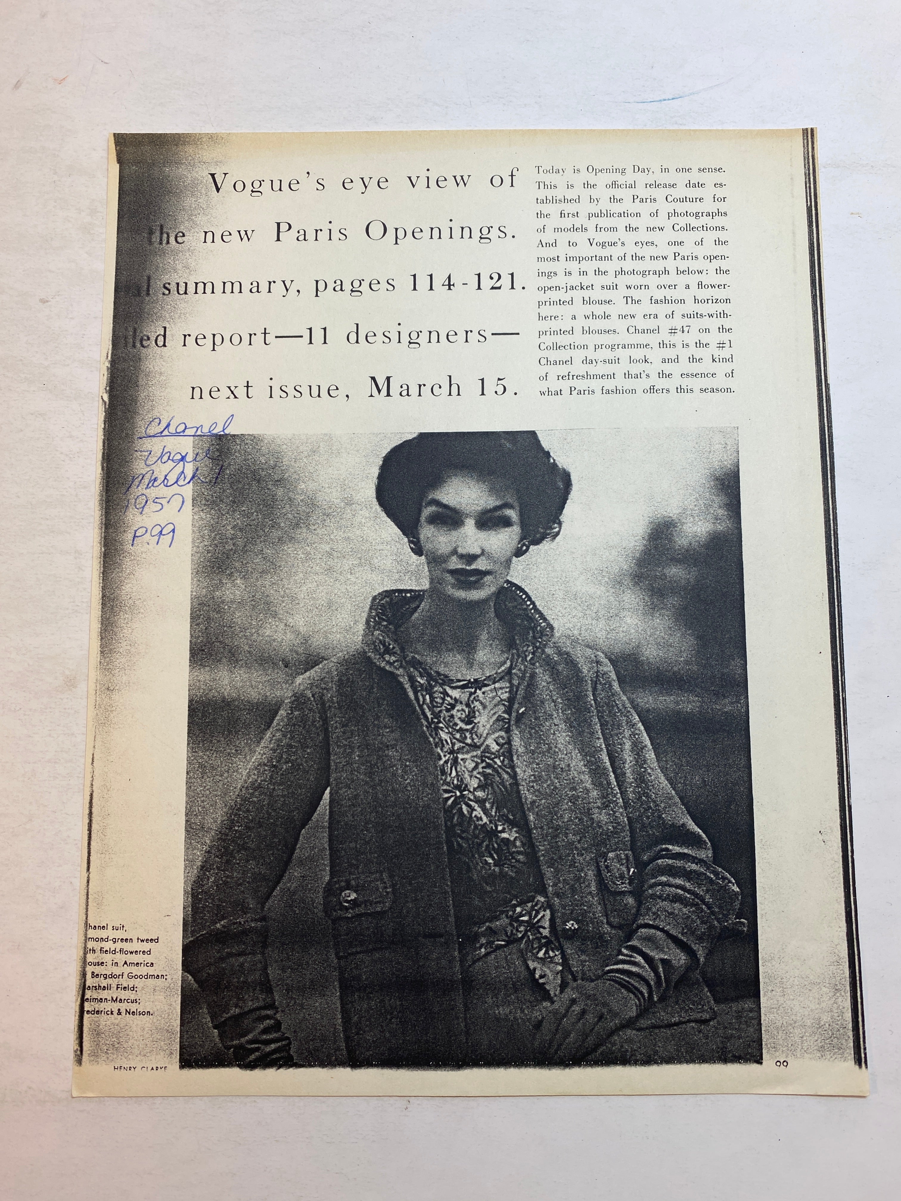 Lot of Chanel Fashion Ephemera 1940s-1960s