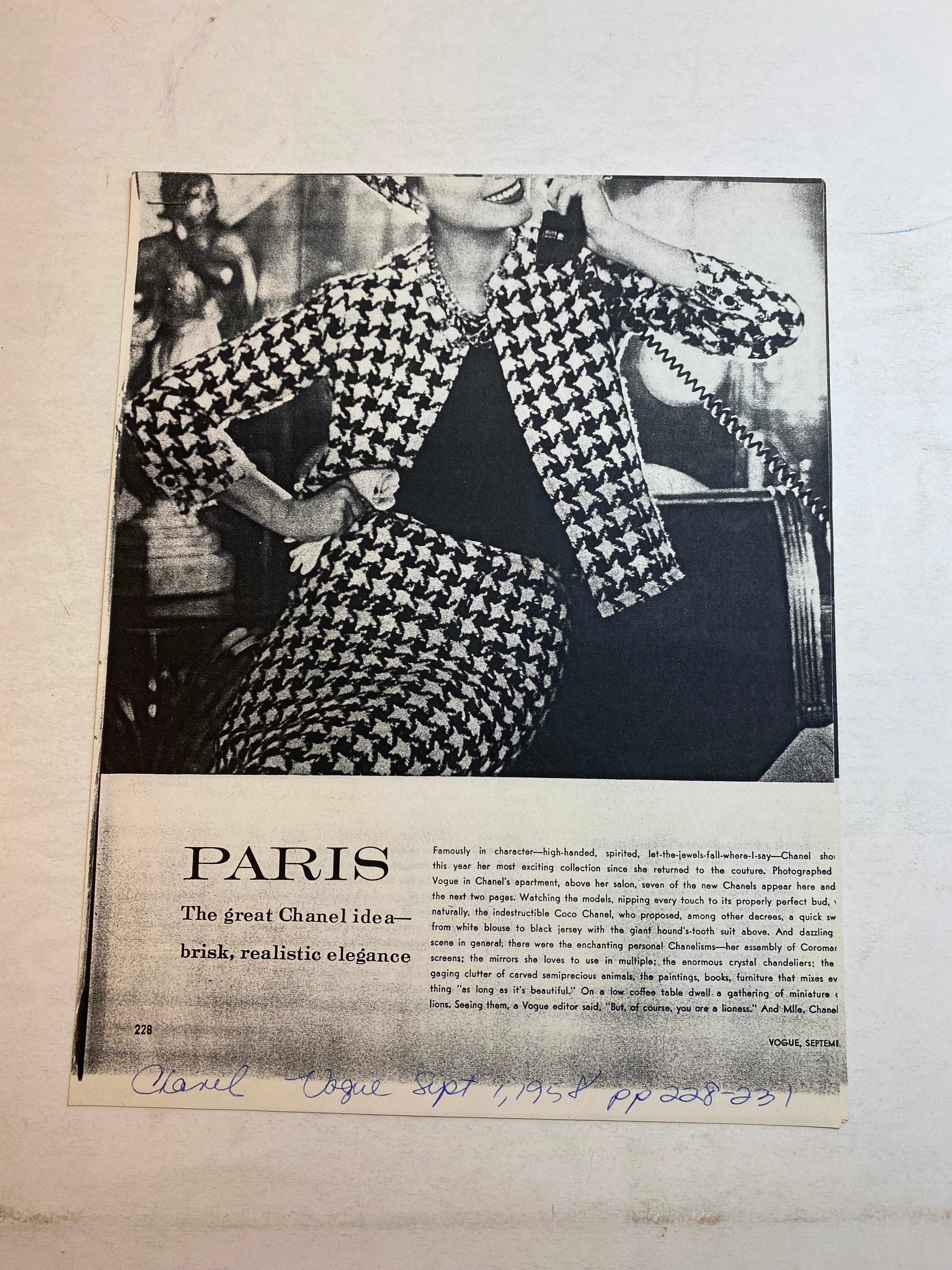 Lot of Chanel Fashion Ephemera 1940s-1960s