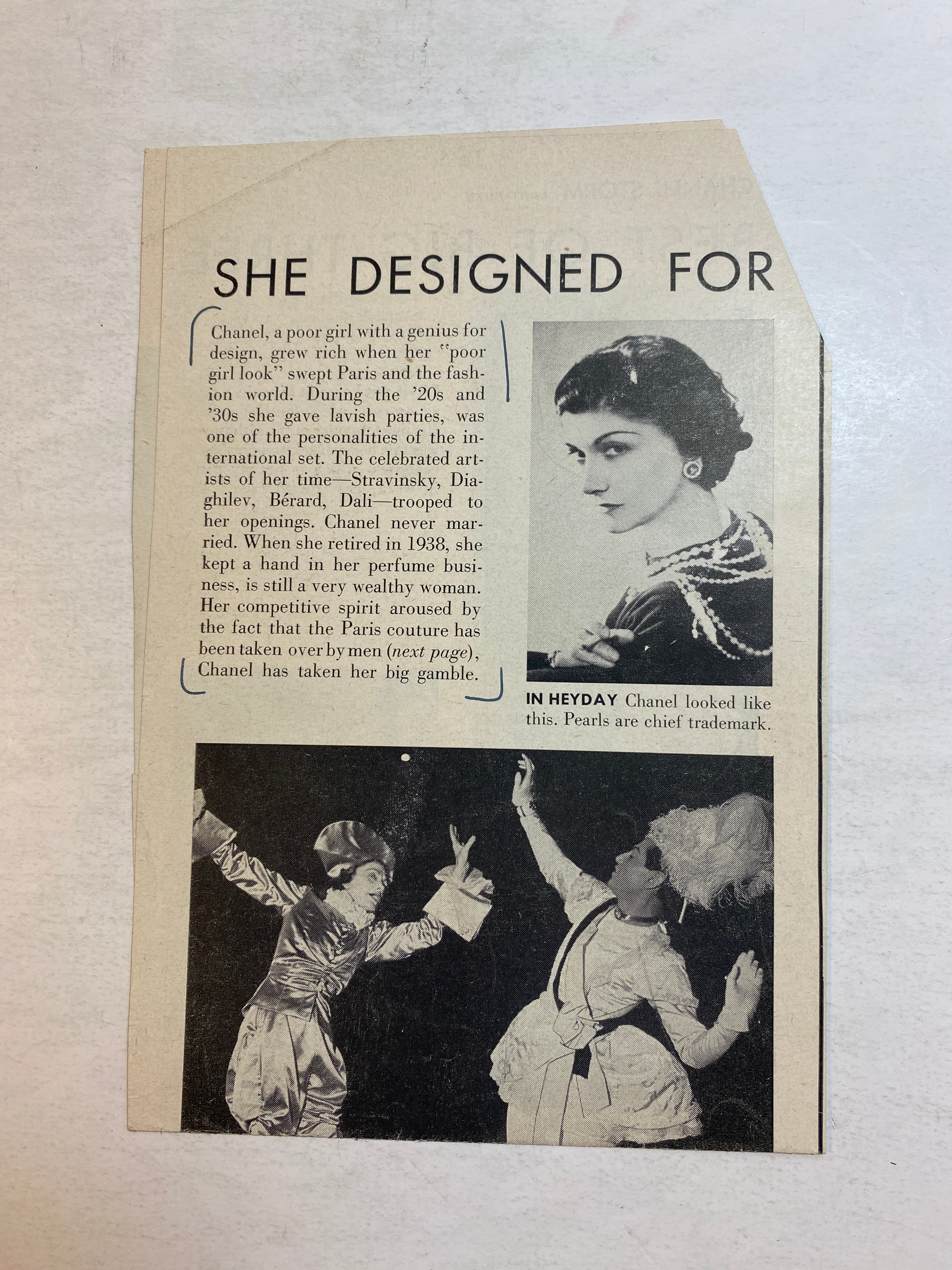 Lot of Chanel Fashion Ephemera 1940s-1960s