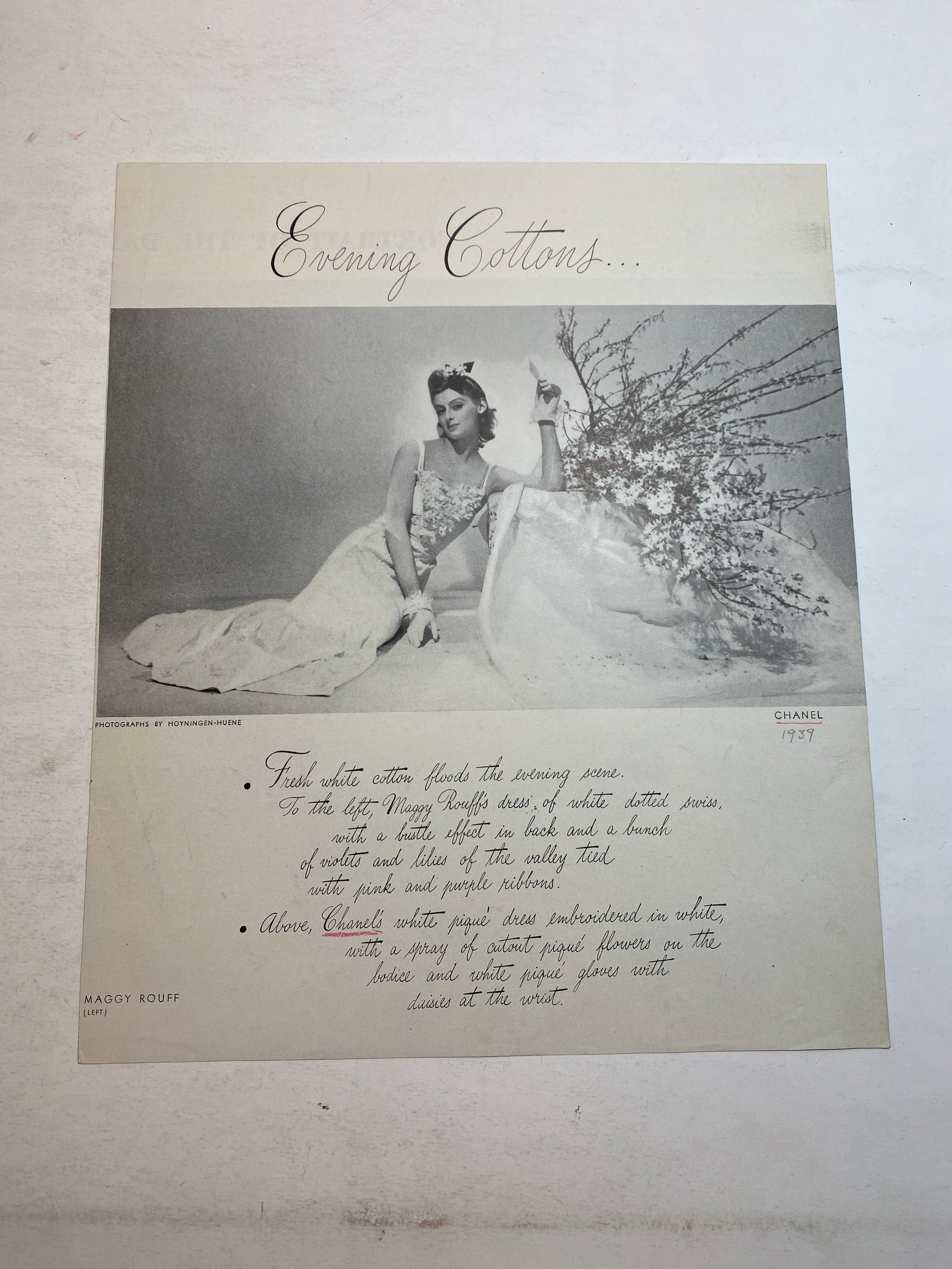 Lot of Chanel Fashion Ephemera 1940s-1960s