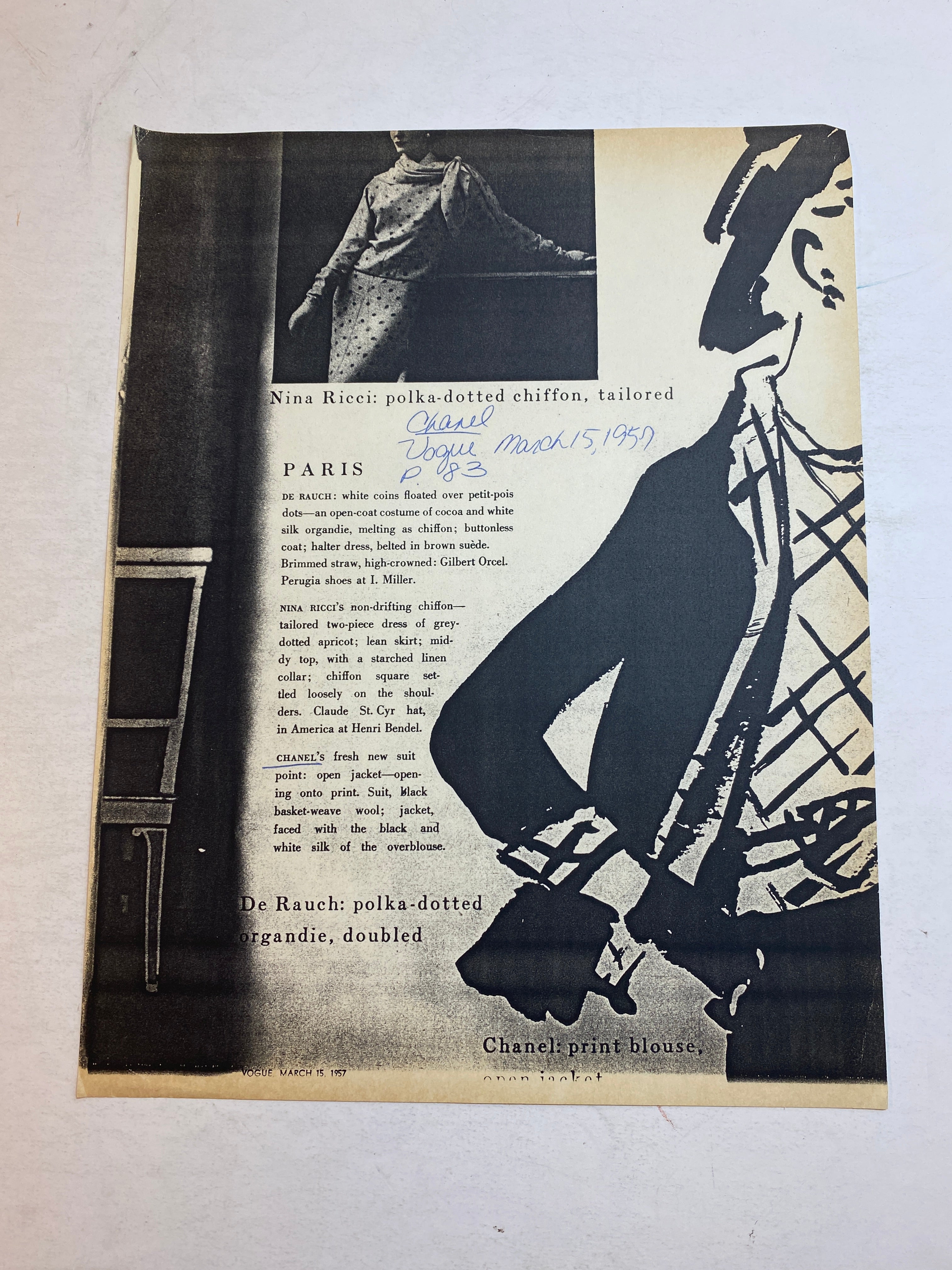 Lot of Chanel Fashion Ephemera 1940s-1960s