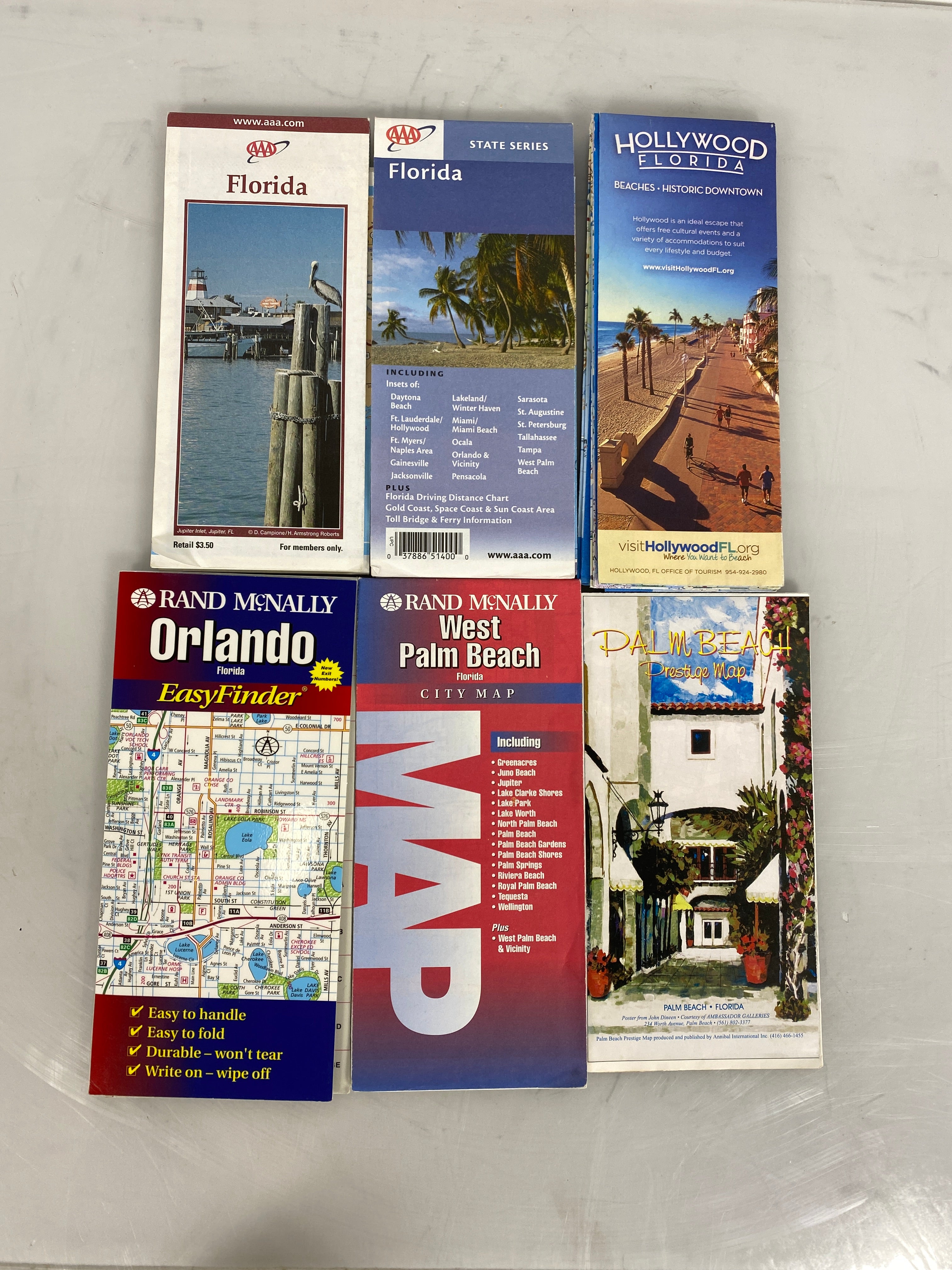 Lot of Florida Maps: Hollywood/Palm Beach/Orlando/Florida