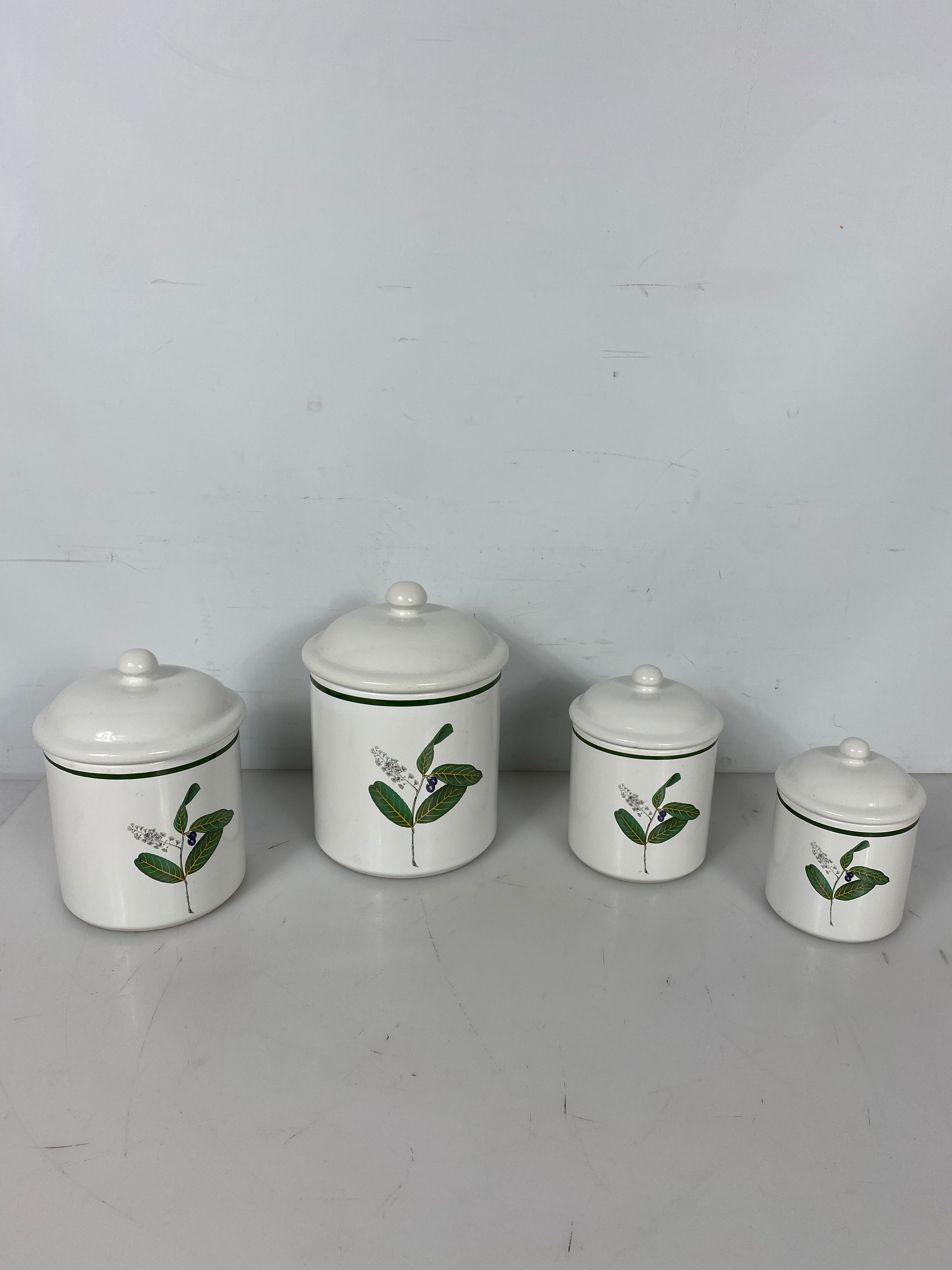 Lot of Four Vintage Ceramic Canister set by Over and Back
