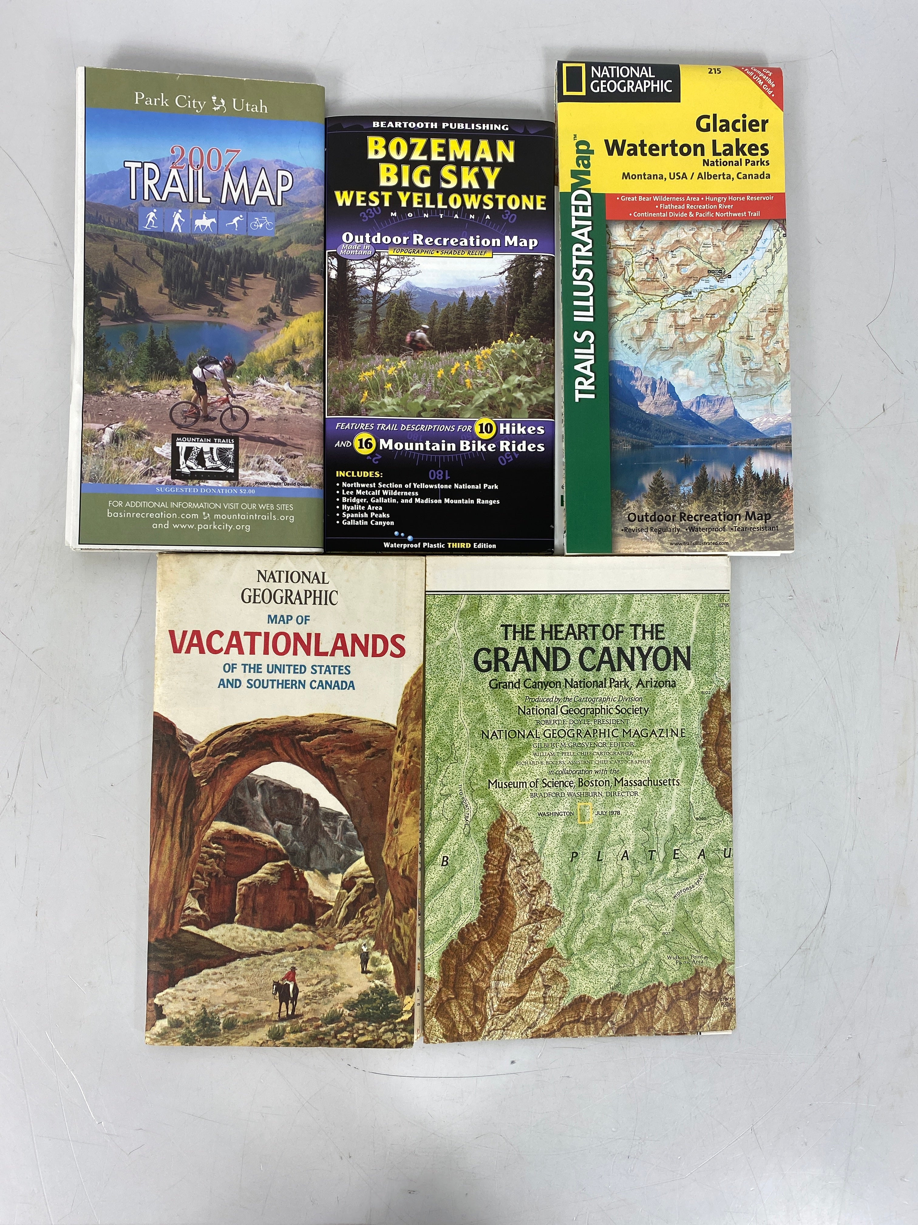 Lot of Maps: Grand Canyon/Glacier Waterton Lakes/Bozeman/Park City/USA & Canada