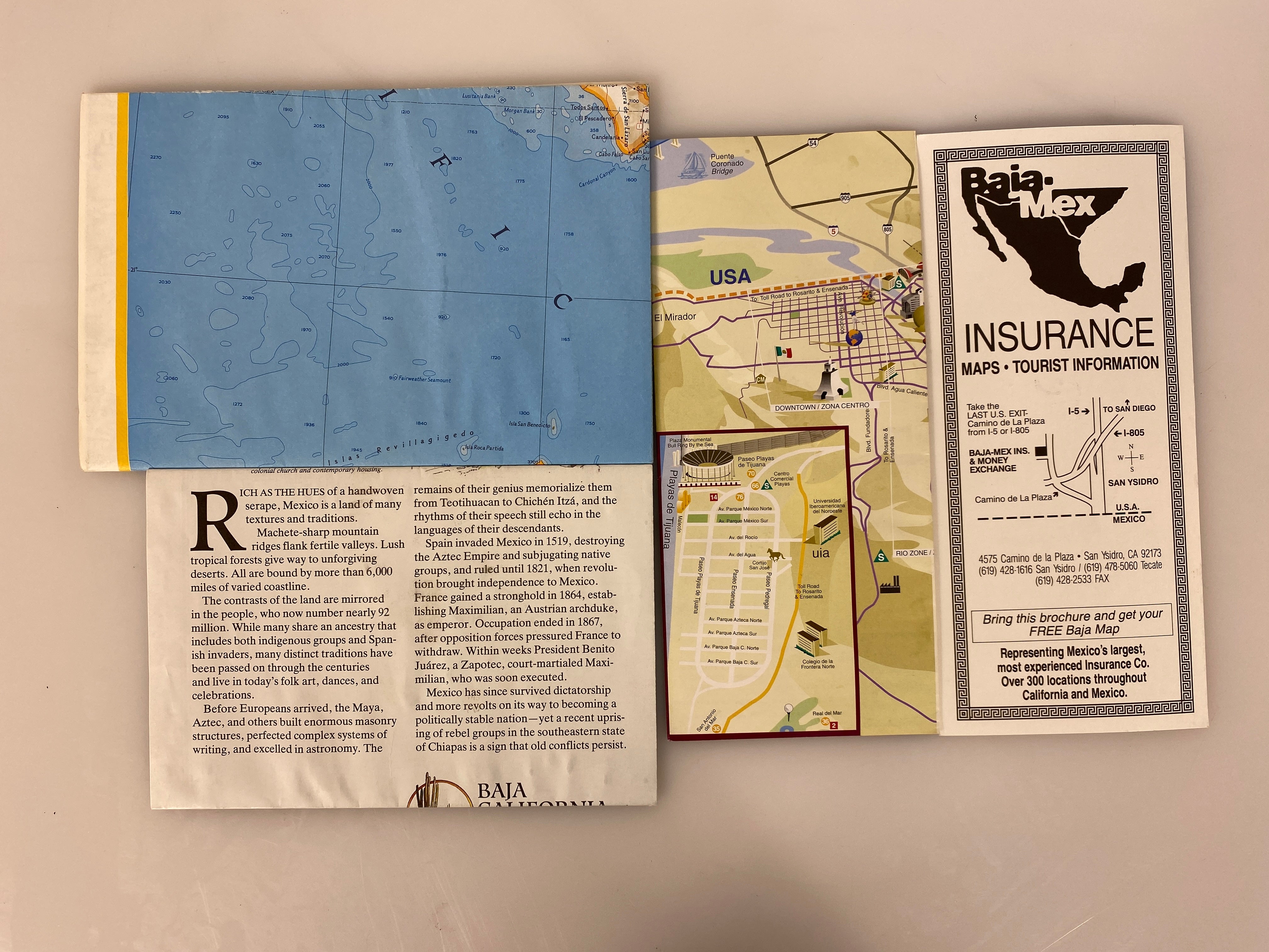 Lot of Mexico Maps/Ephemera incl Tijuana Tourist Map/National Geographic