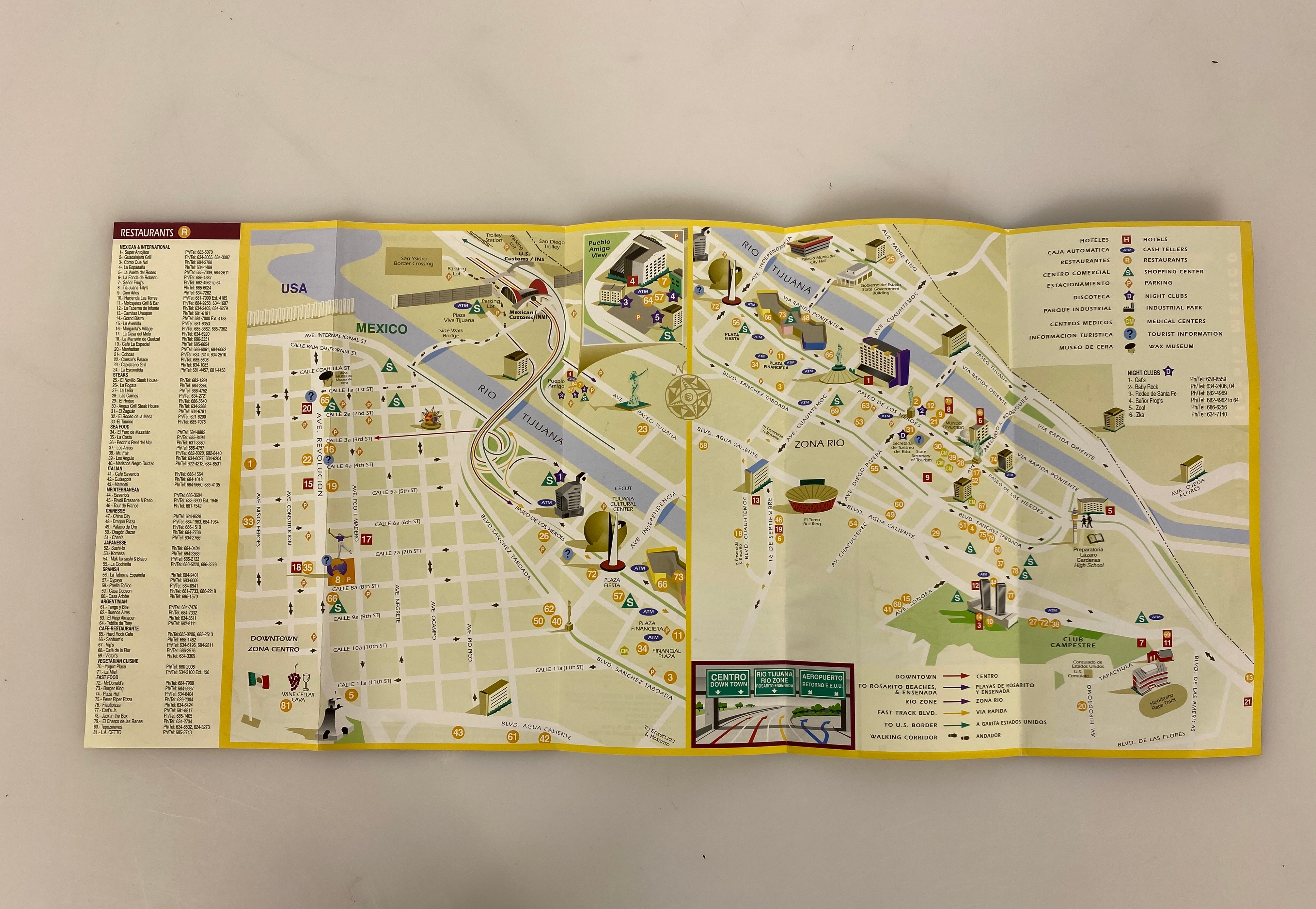 Lot of Mexico Maps/Ephemera incl Tijuana Tourist Map/National Geographic