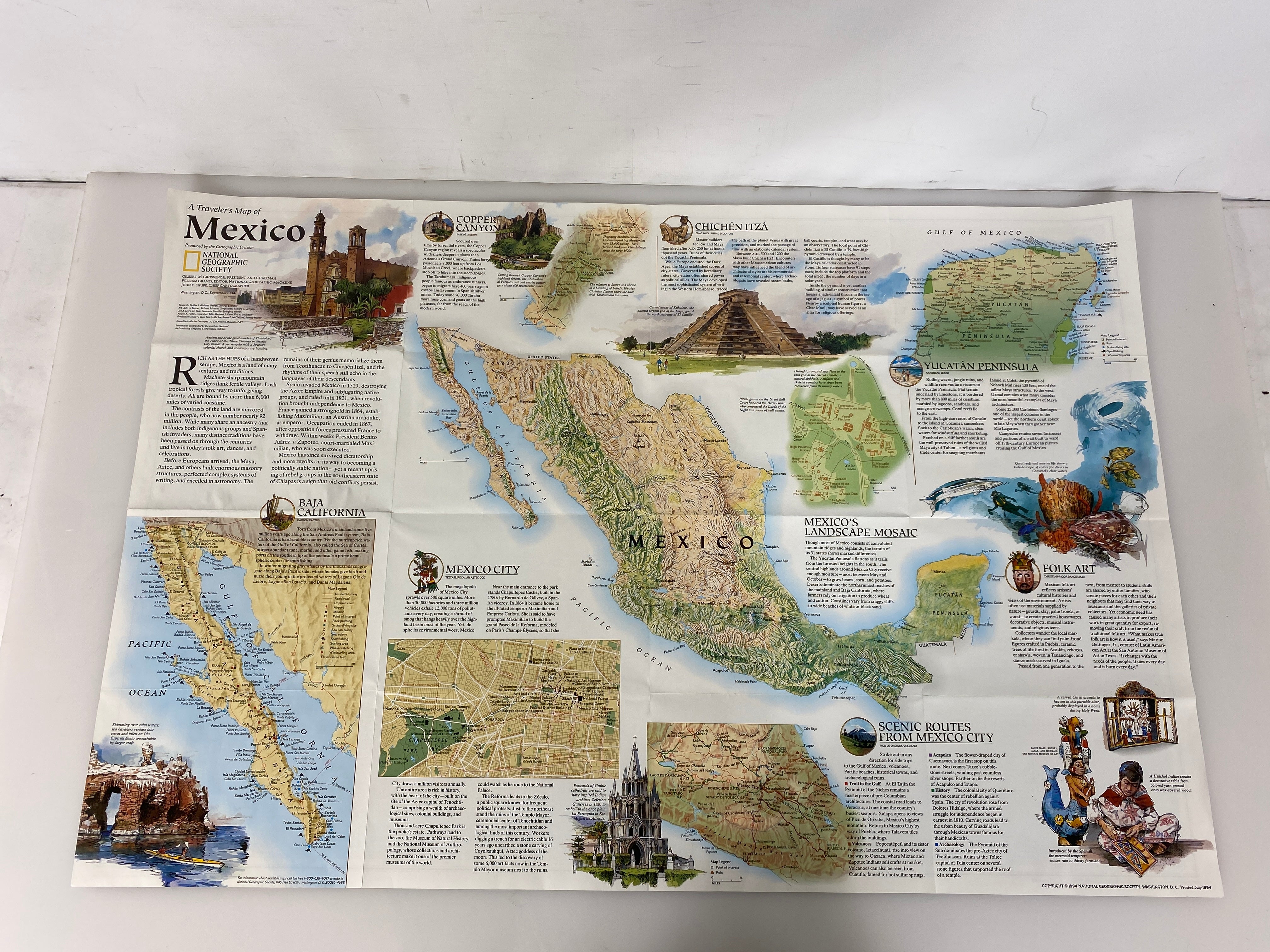 Lot of Mexico Maps/Ephemera incl Tijuana Tourist Map/National Geographic