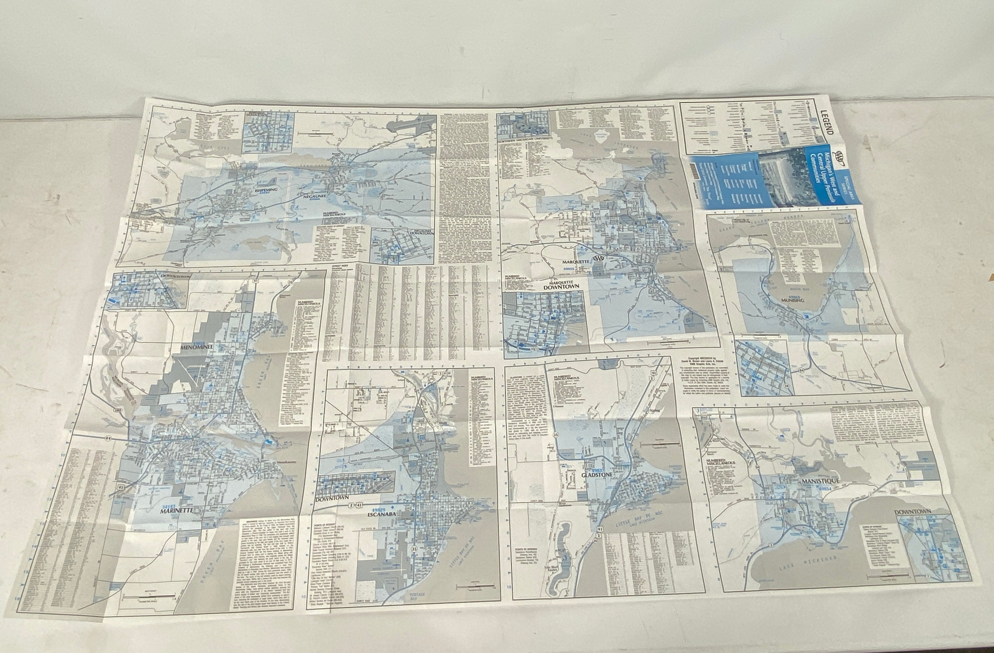 Lot of Michigan Maps: Flip Map/AAA/USGS/Greater Lansing/Traverse City/U.P.