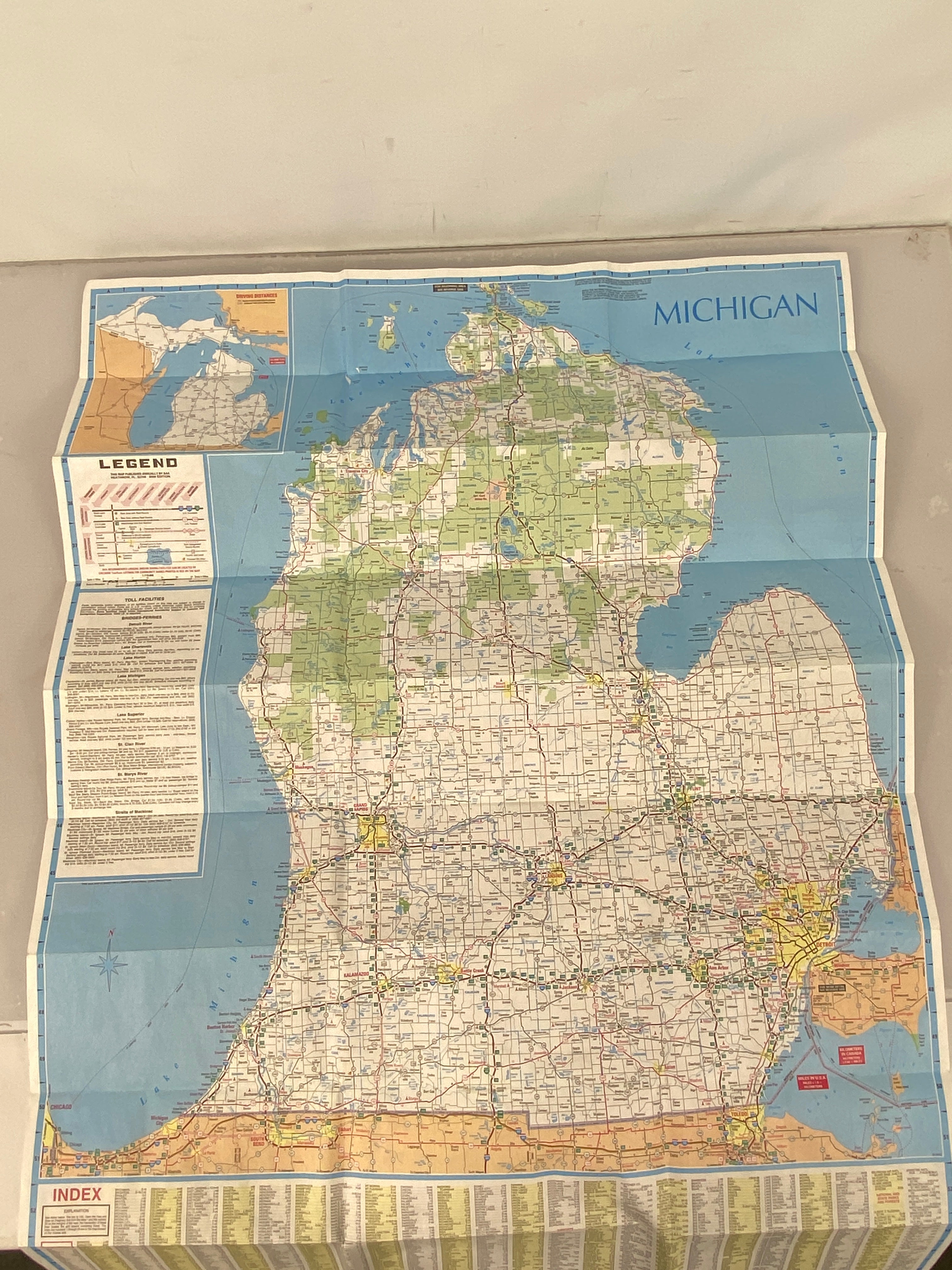 Lot of Michigan Maps: Flip Map/AAA/USGS/Greater Lansing/Traverse City/U.P.