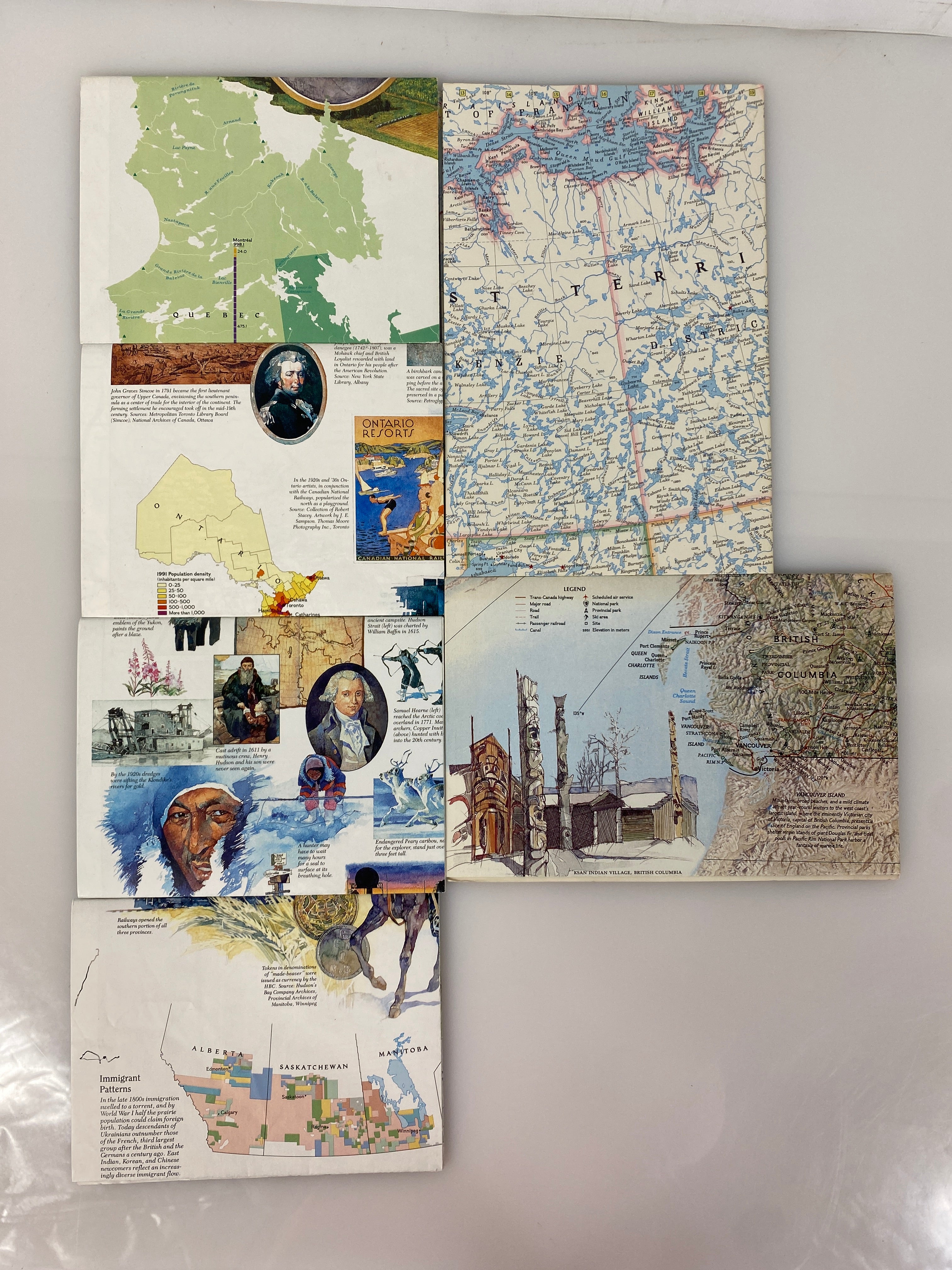 Lot of Nat Geo Canada Wall Maps: Vacationlands/Western CA/The Making of Canada