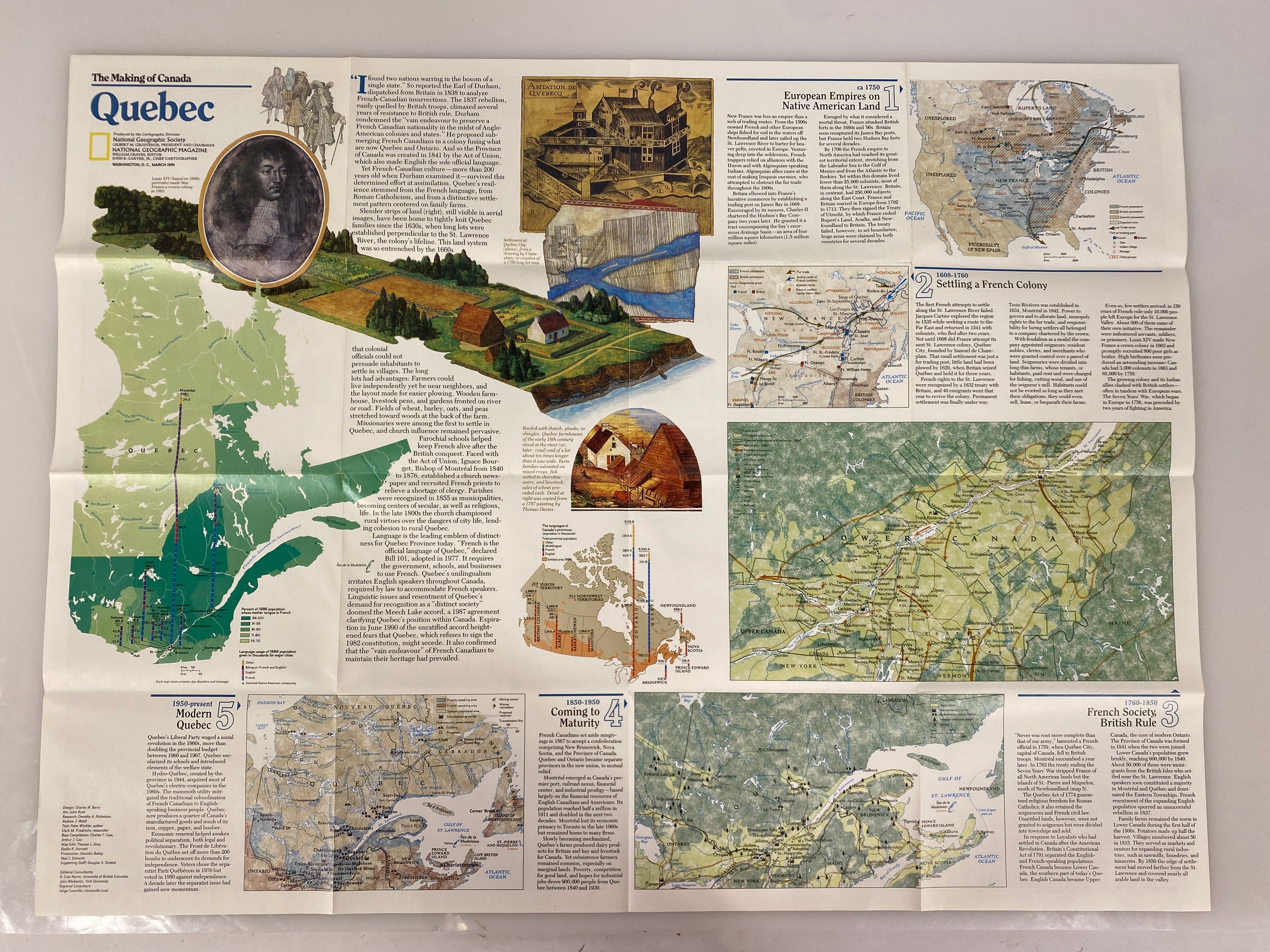 Lot of Nat Geo Canada Wall Maps: Vacationlands/Western CA/The Making of Canada