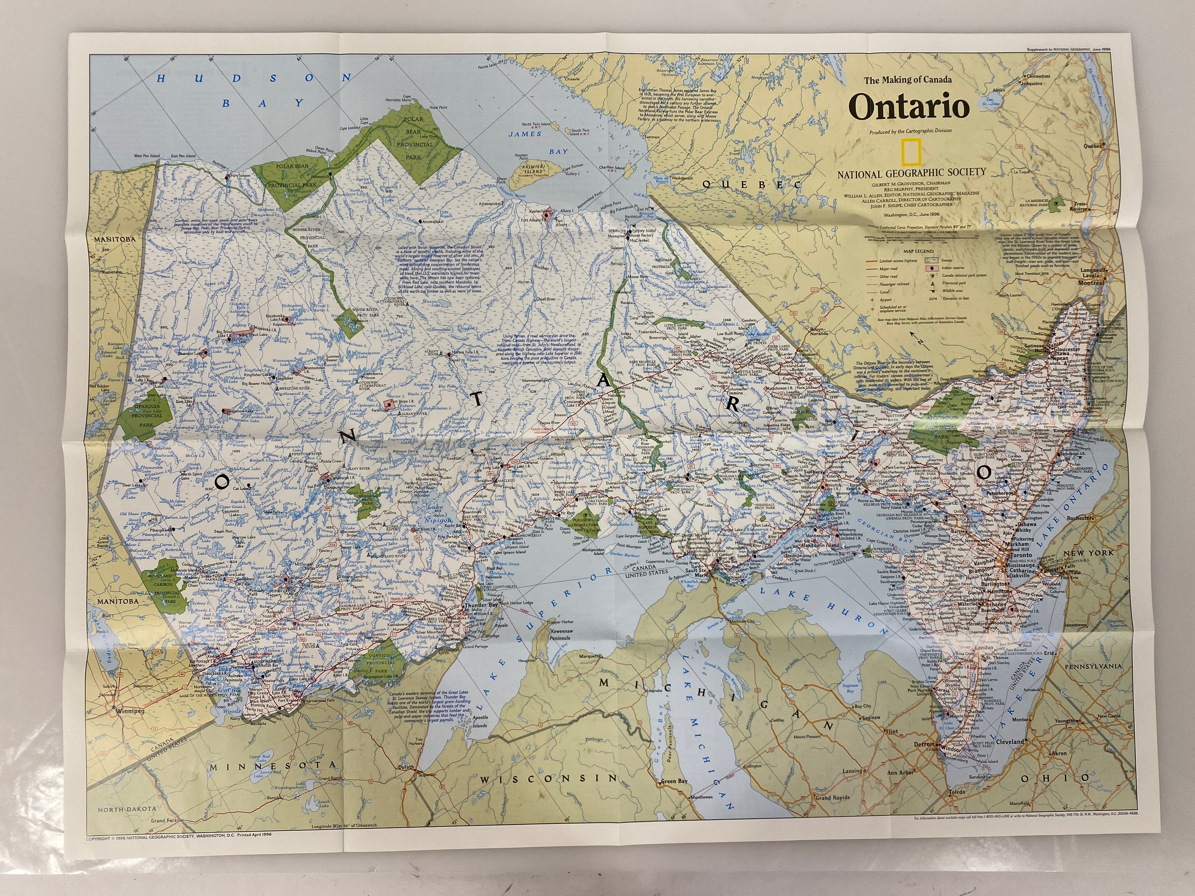 Lot of Nat Geo Canada Wall Maps: Vacationlands/Western CA/The Making of Canada