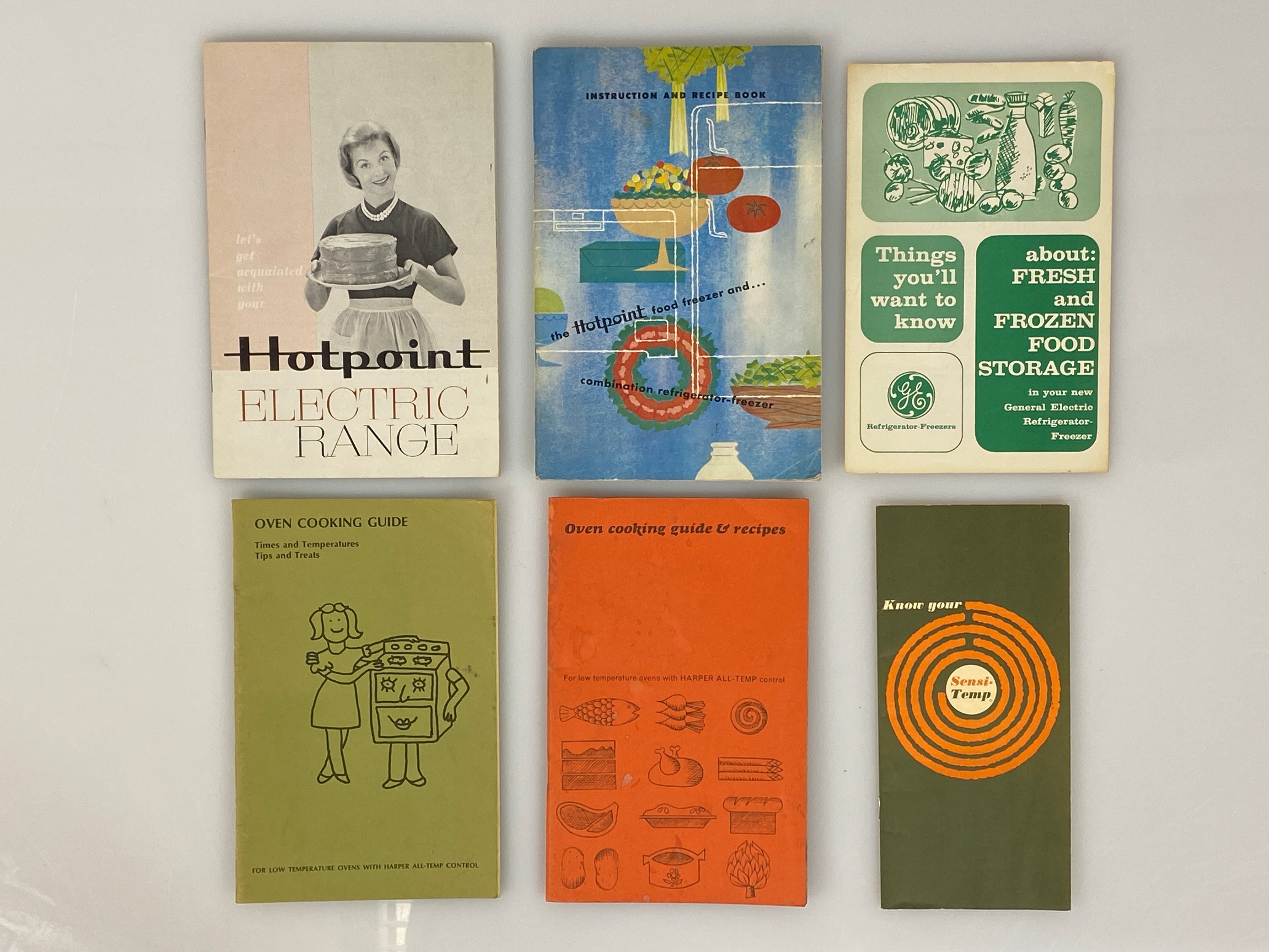 Lot of Vintage Appliance Recipe Booklets: Hotpoint/GE/Harper All-Temp SC