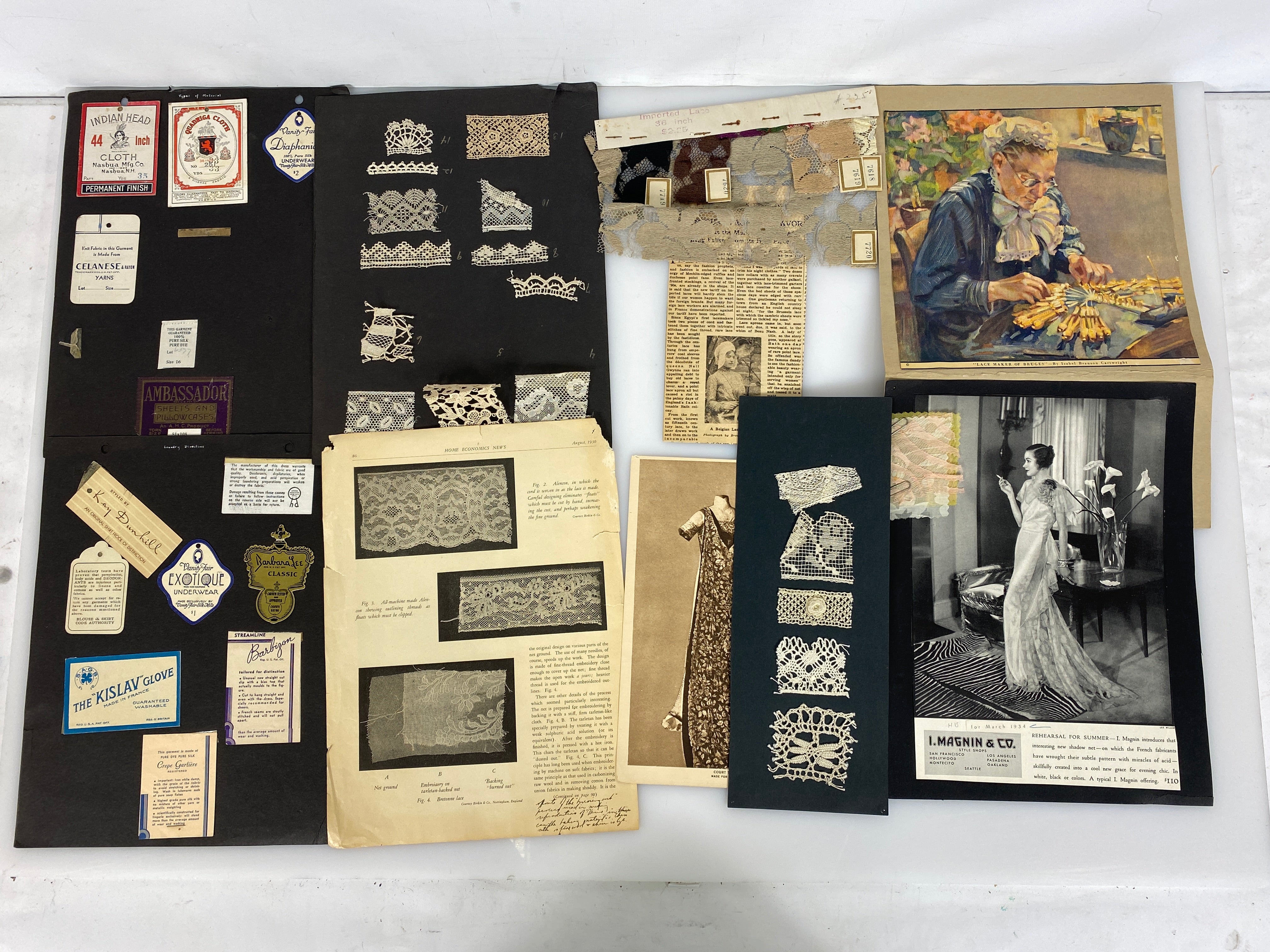 Lot of Vintage Lace Textile Ephemera 1920s-1930s
