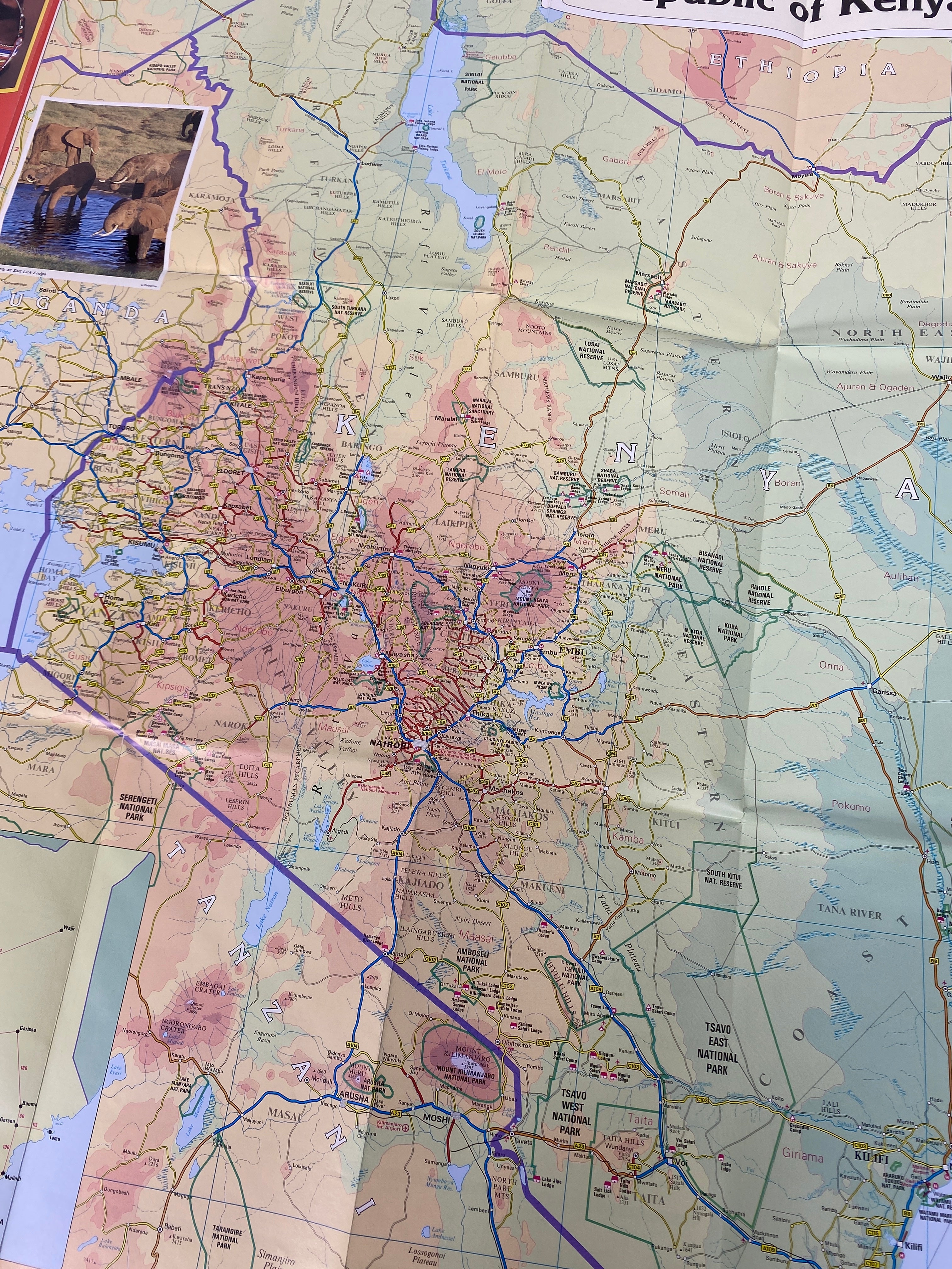 Lot of Vintage Maps: Macmillan Kenya/National Geographic/Northwestern Africa